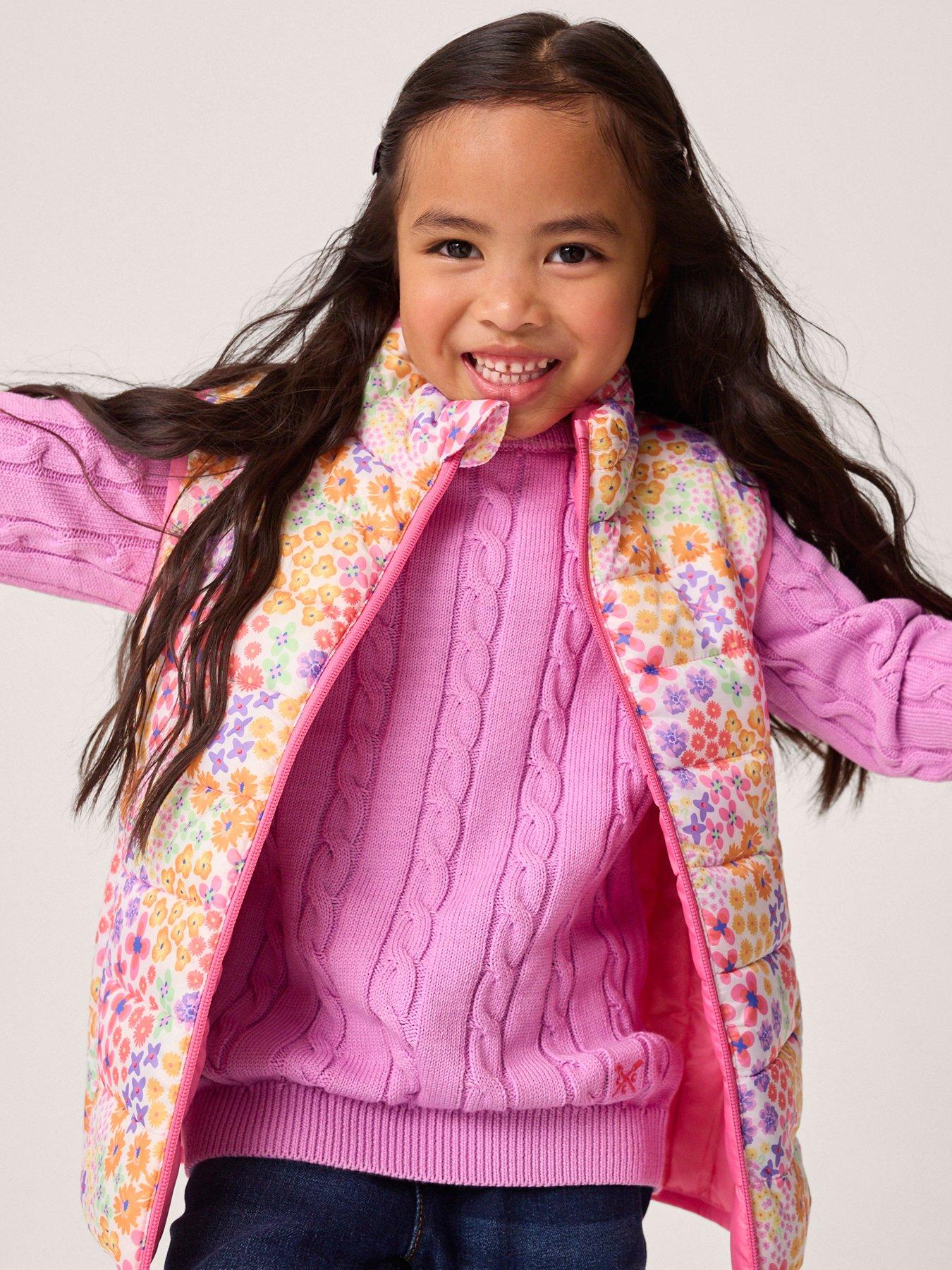Image 3 of 4 of Crew Clothing Girls Reversible Lightweight Gilet - Light Pink