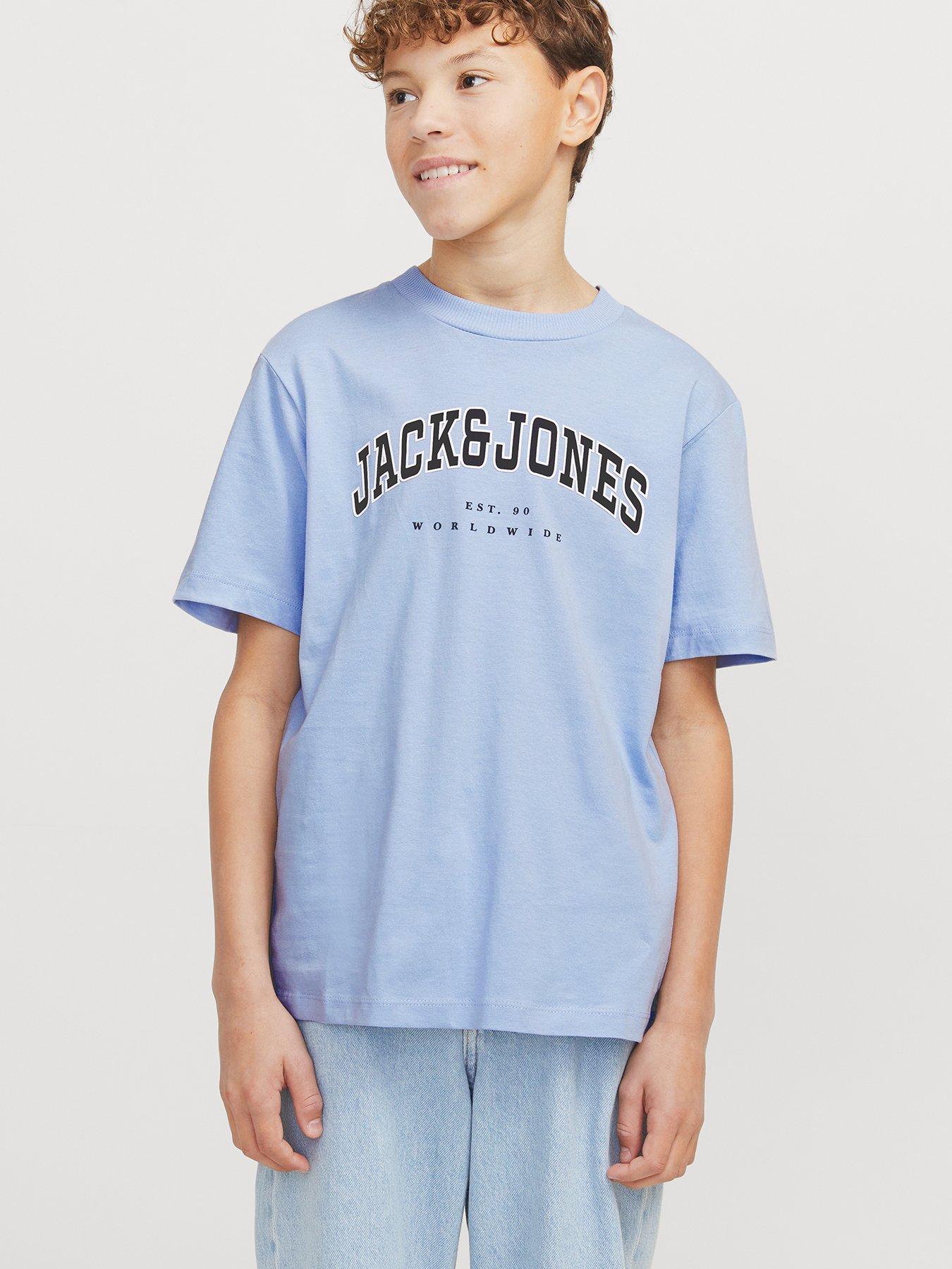 undefined Boys Caleb Varsity Short Sleeve T-Shirt - Light Blue