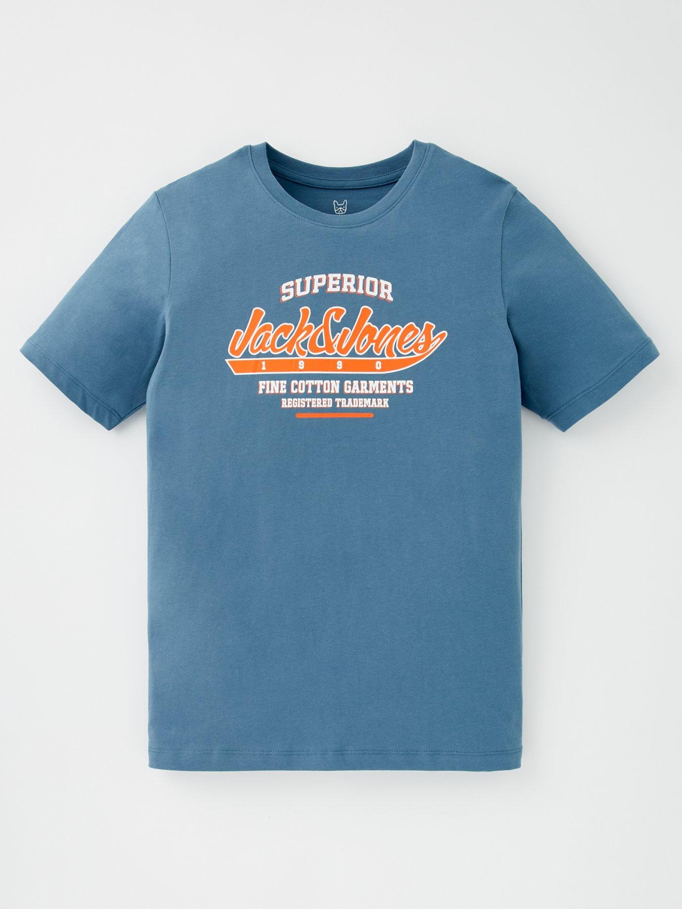 undefined Boys 2 Colour Logo Short Sleeve T-Shirt - Blue