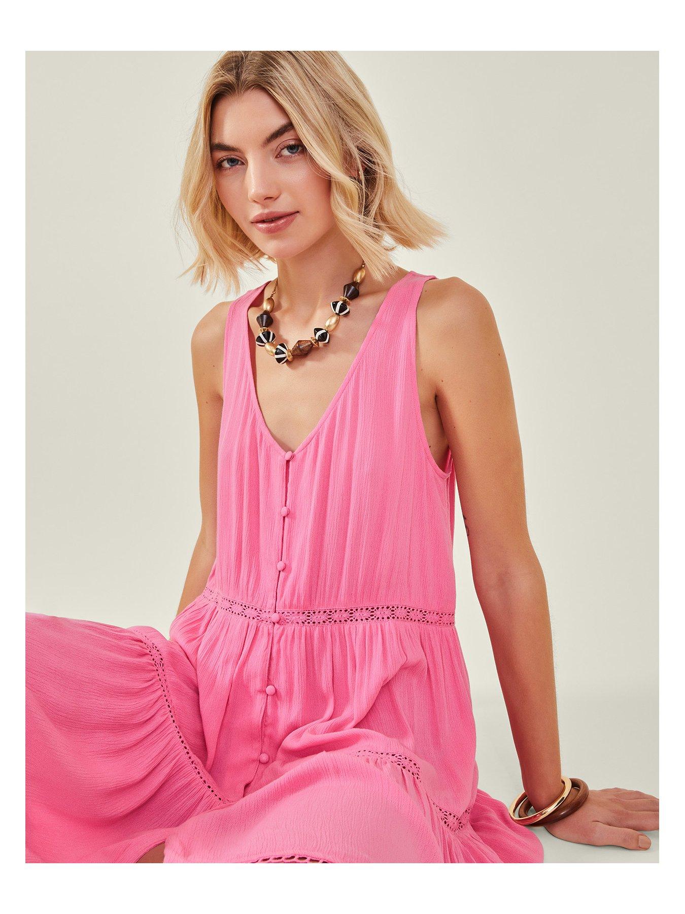Image 3 of 4 of Accessorize Lace Insert Swing Dress