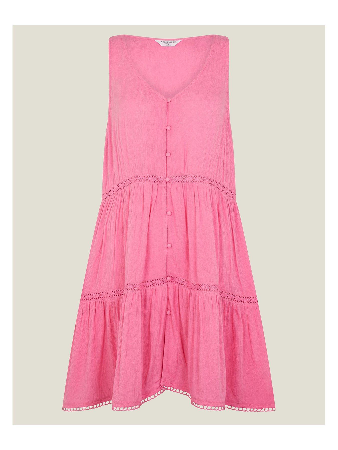 Image 4 of 4 of Accessorize Lace Insert Swing Dress