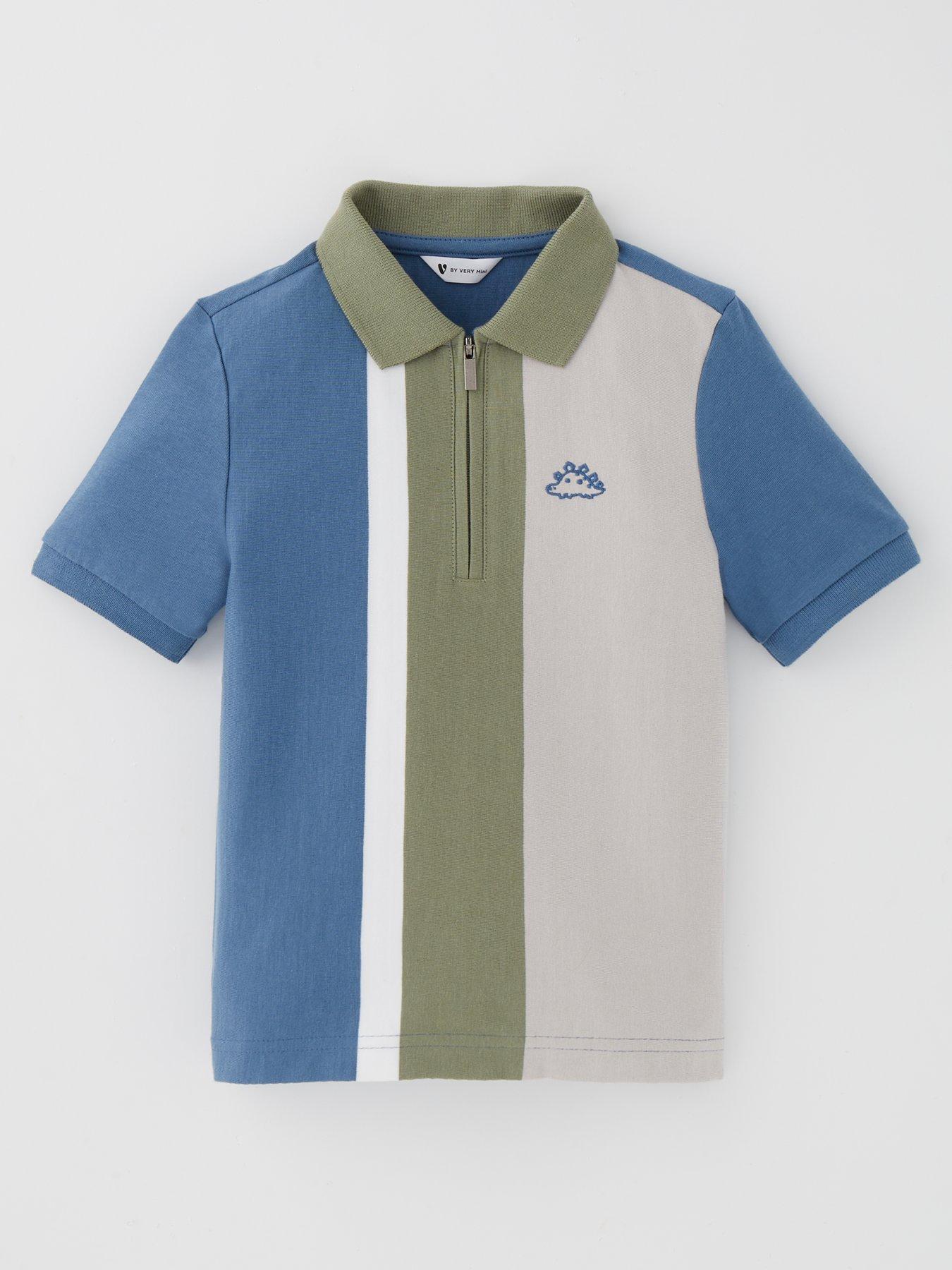 undefined Boys Stripe Dinosaur Polo Top - Multi