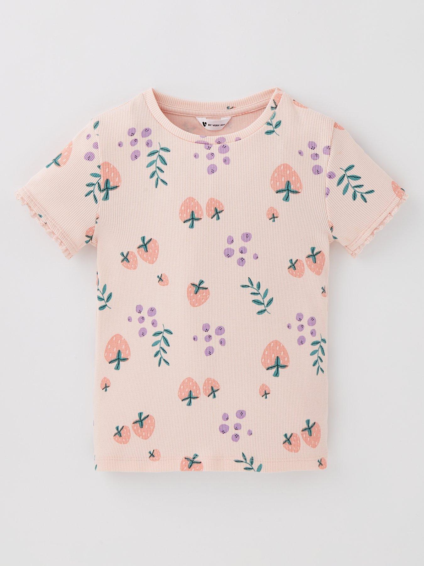 Image 3 of 5 of Mini V by Very Girls 3 Pack Lace Trim T-Shirt - Multi