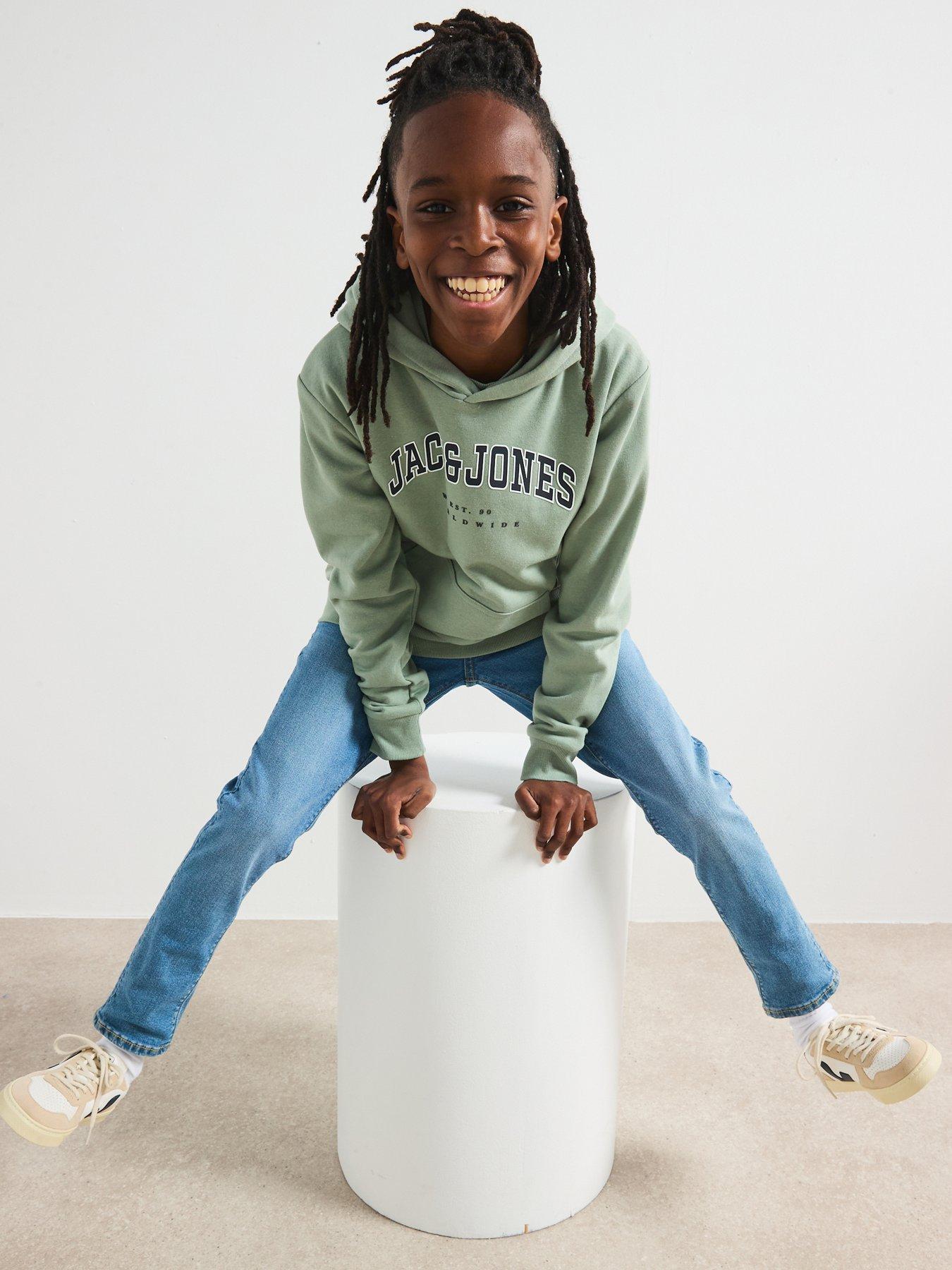 JACK & JONES Child sweatshirt logo sweatshirt junior, wit melange., 140