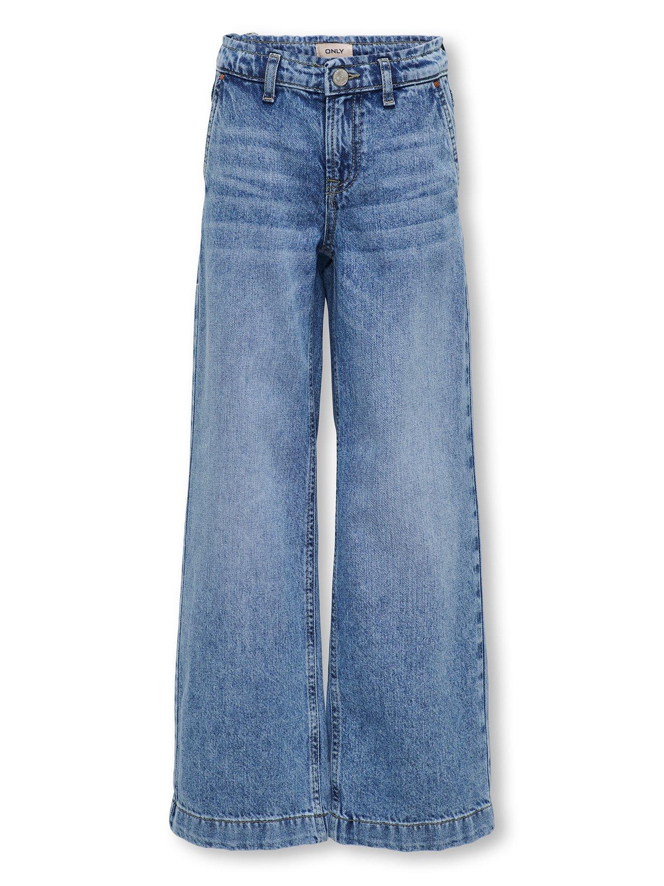 Only Kids Girls Comet Wide Leg Jeans - Denim