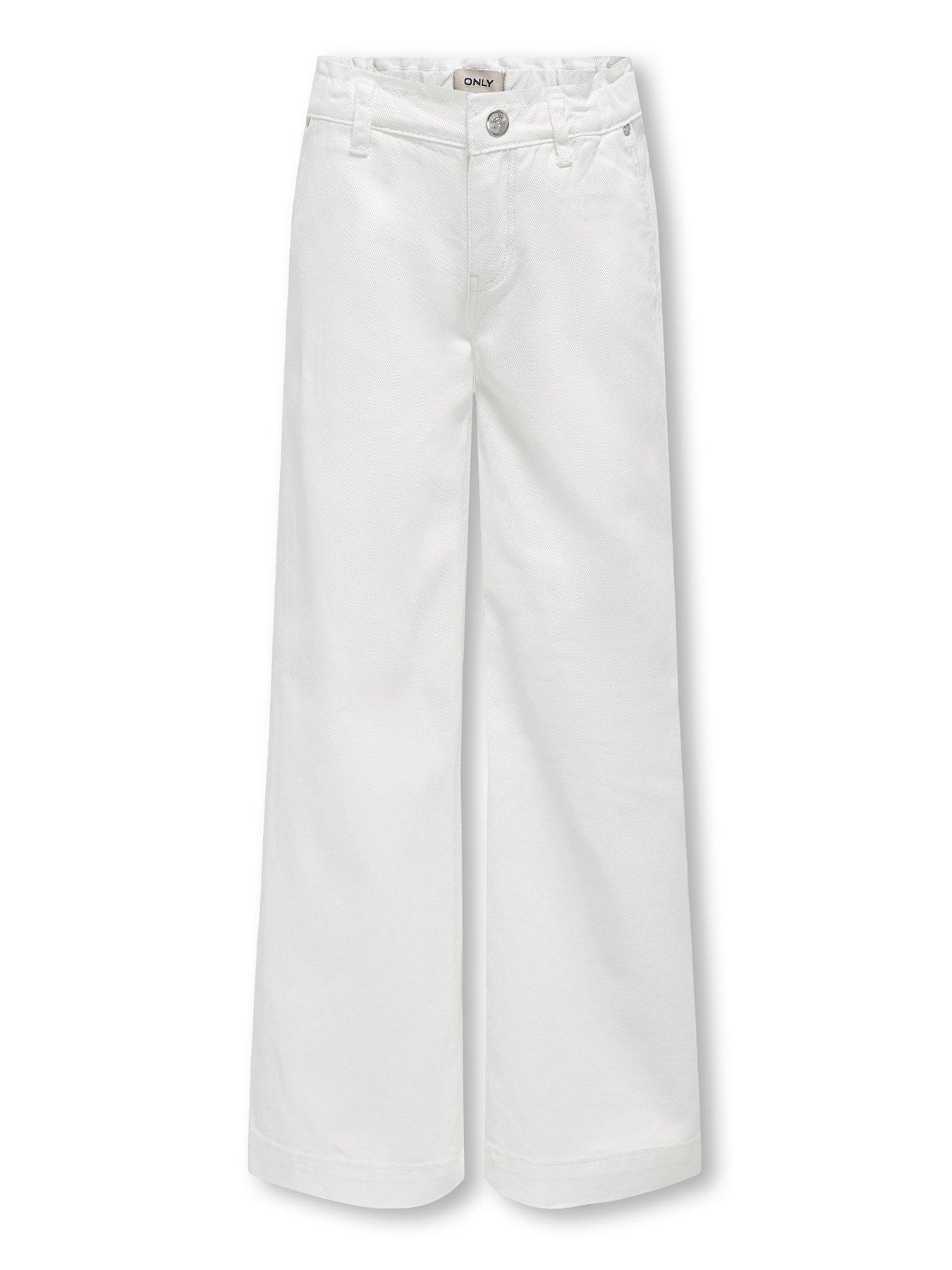 undefined Girls Comet Wide Leg Jeans - White