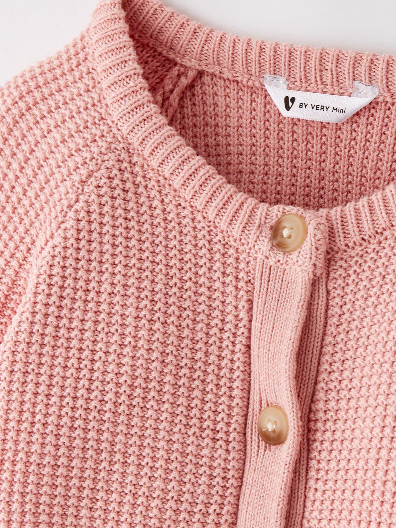 Image 4 of 4 of Mini V by Very Girls Pocket Button Through Cardigan - Pink