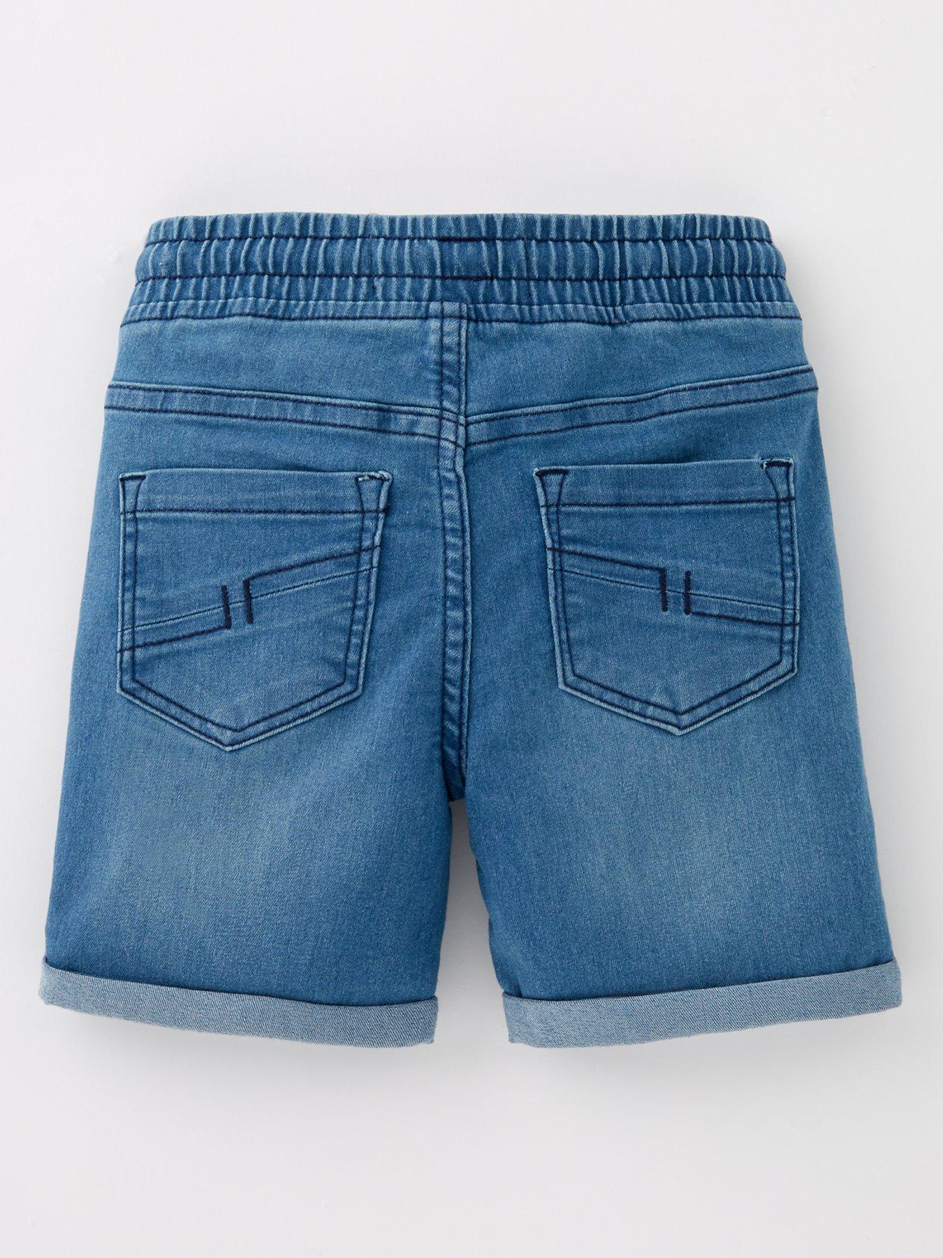 Image 2 of 4 of Mini V by Very Boys Pull On Denim Shorts - Light Wash