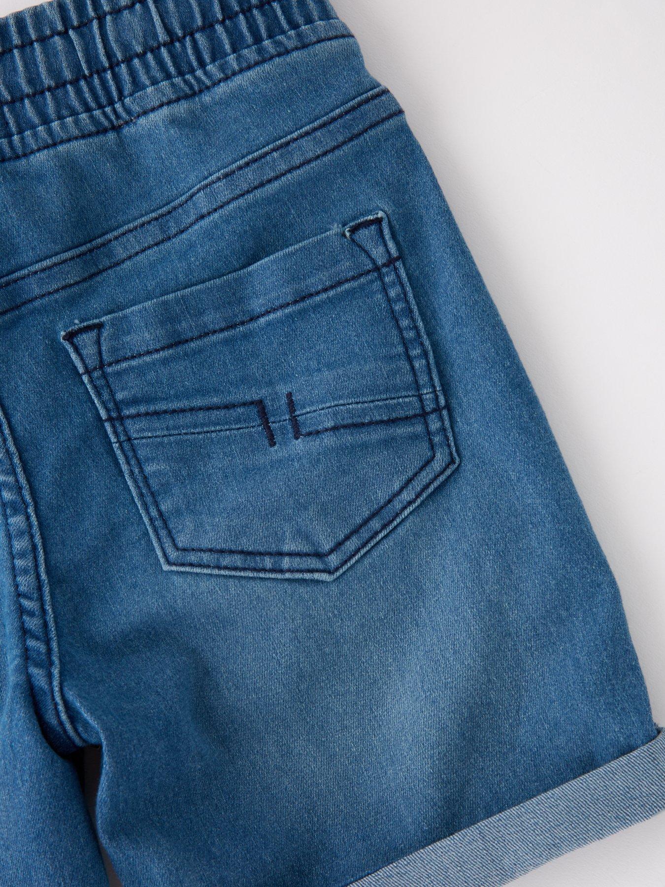 Image 4 of 4 of Mini V by Very Boys Pull On Denim Shorts - Light Wash
