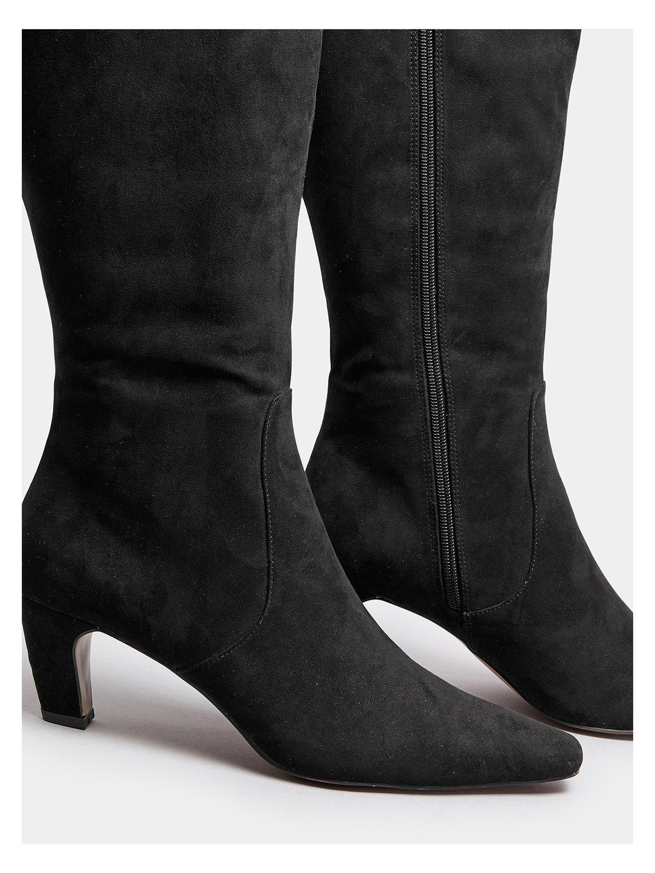 Tall black boots with heel clearance