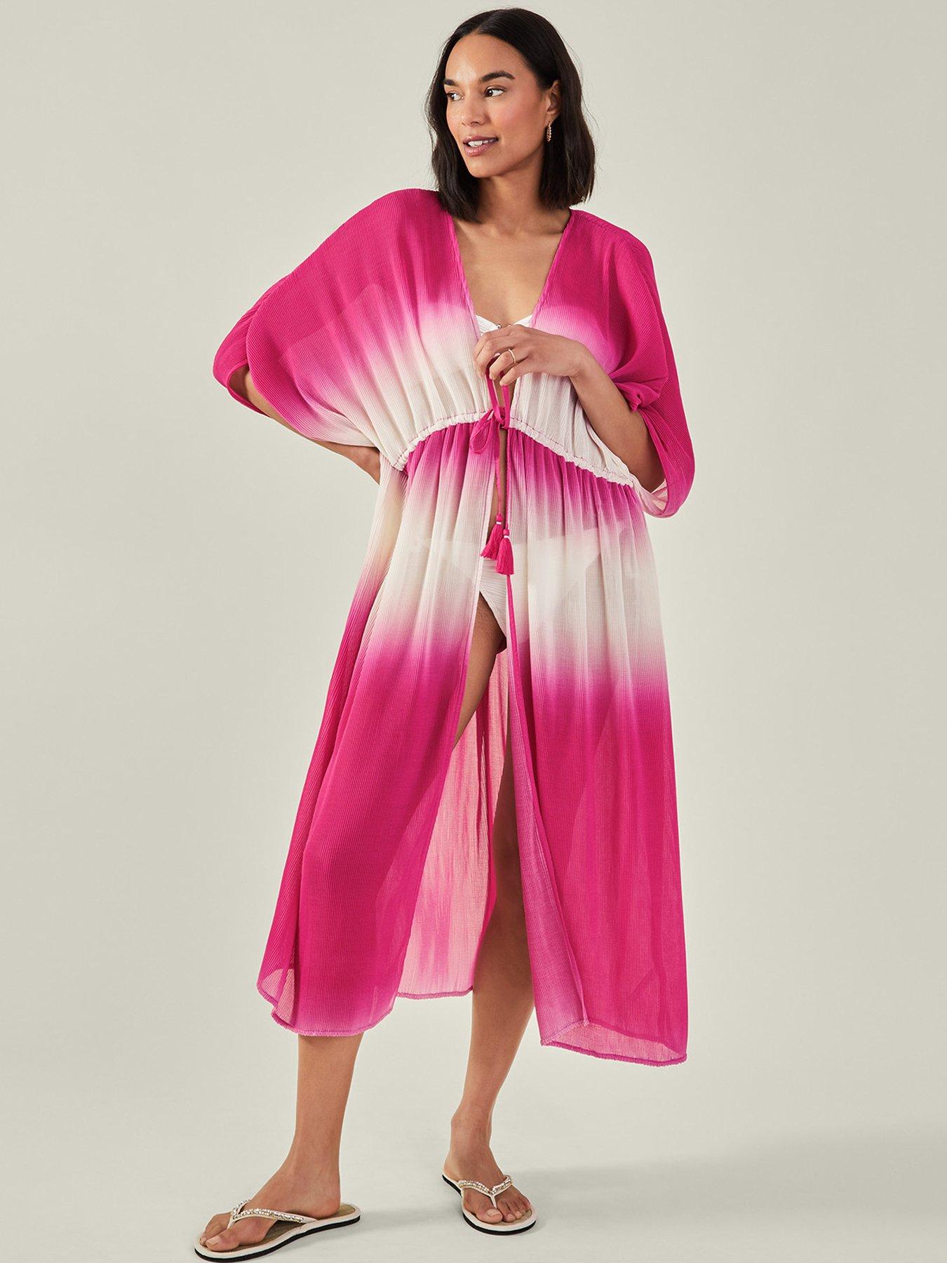 undefined Maxi Pleated Kaftan - Pink