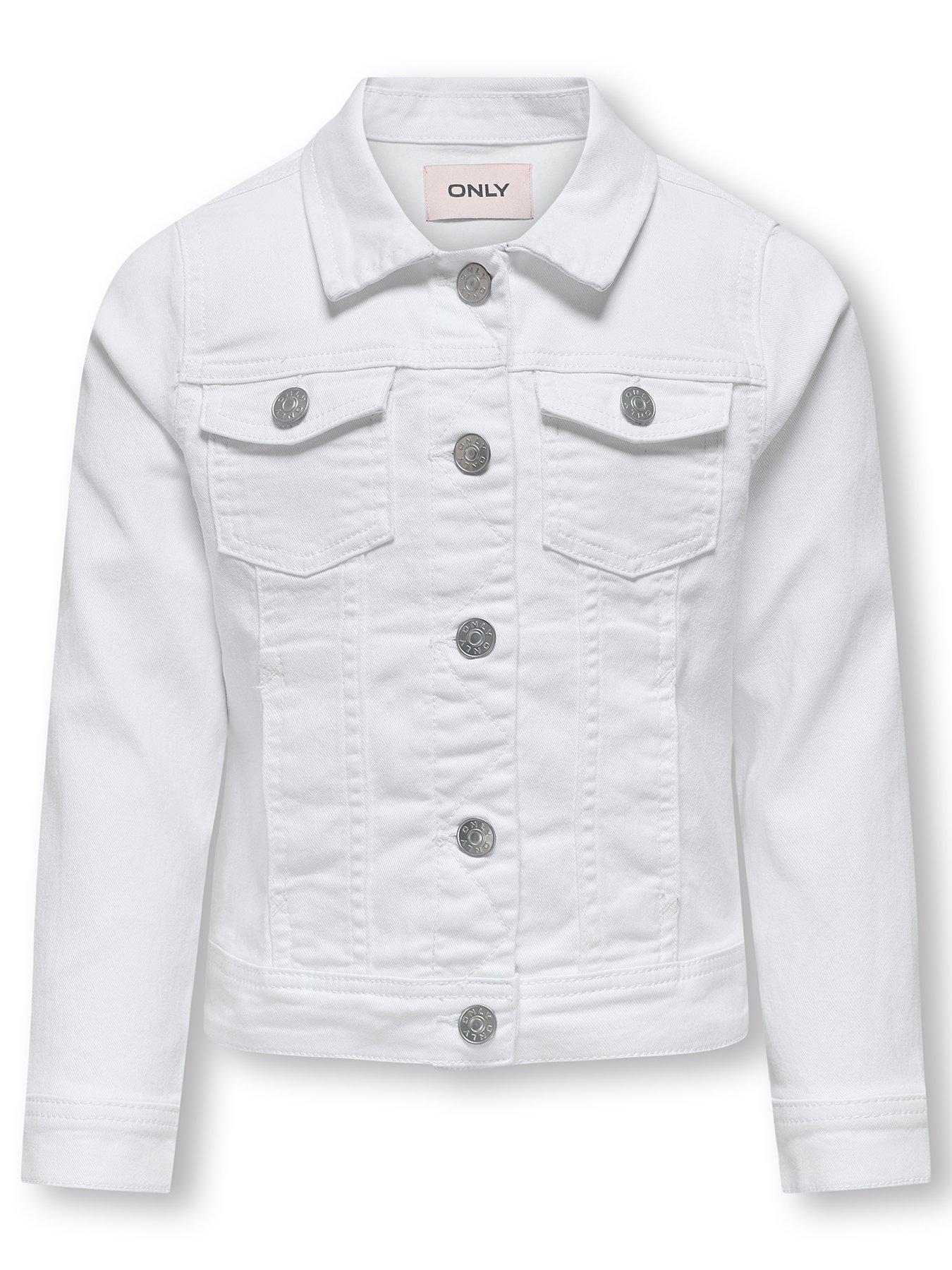 undefined Girls Sara Denim Jacket - White