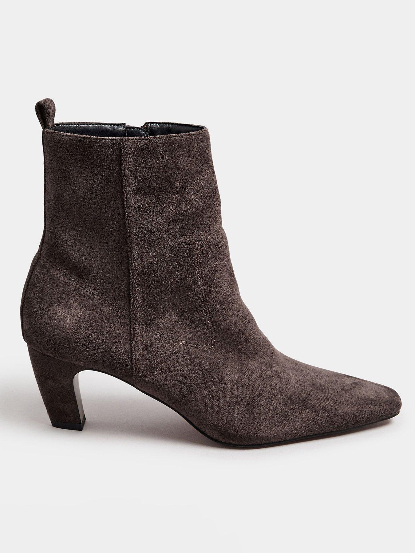 Long Tall Sally Mid Heel Pu Ankle Boot Black Very