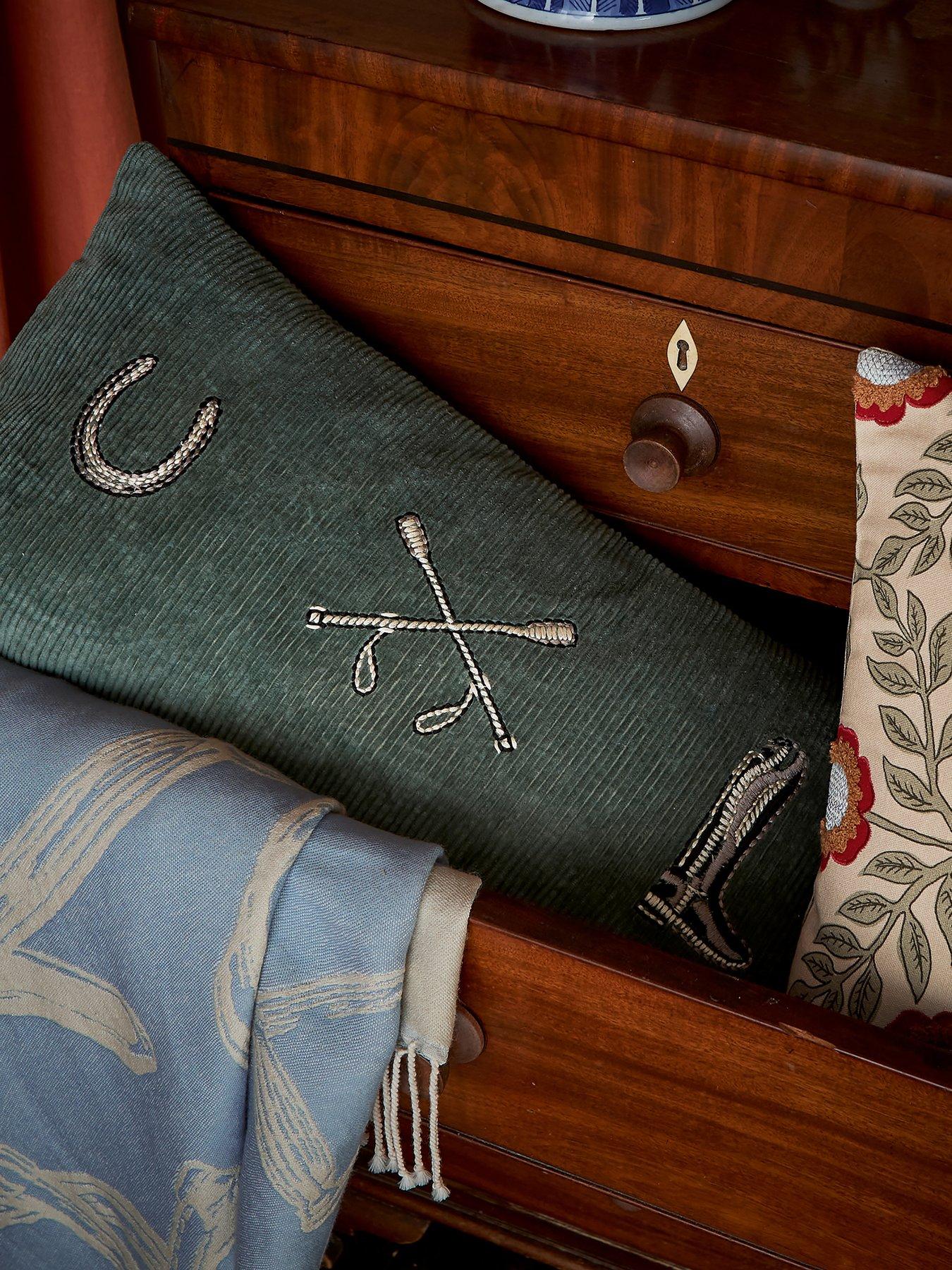Image 3 of 6 of Joules Bridle 100% Cotton Percale Throw 140X180cm- Blue