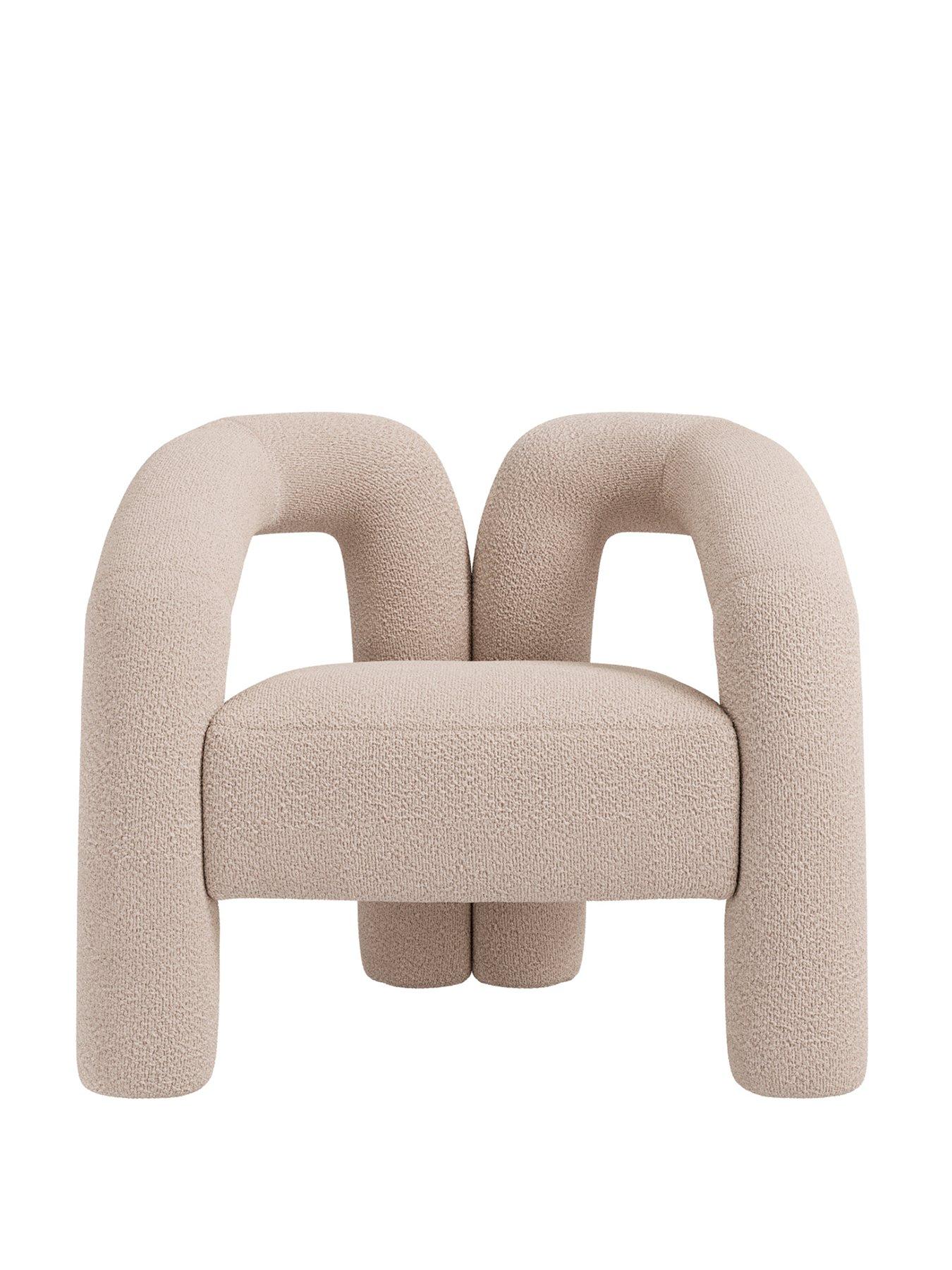 Product photograph of Lpd Furniture Freyja Buff Boucle Chair from very.co.uk