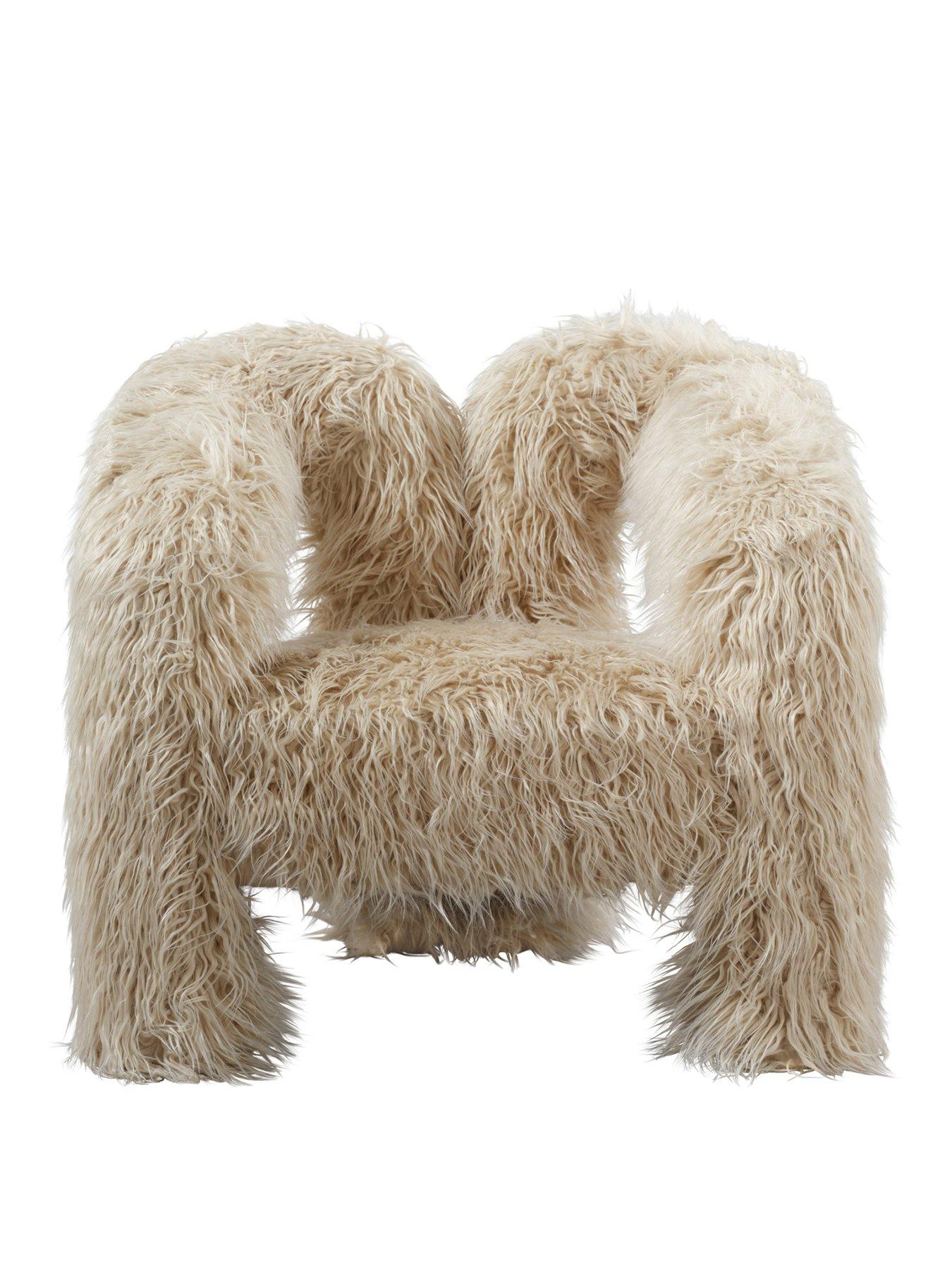 Image 2 of 5 of OTI Freyja&nbsp;Faux Fur Chair - Ivory