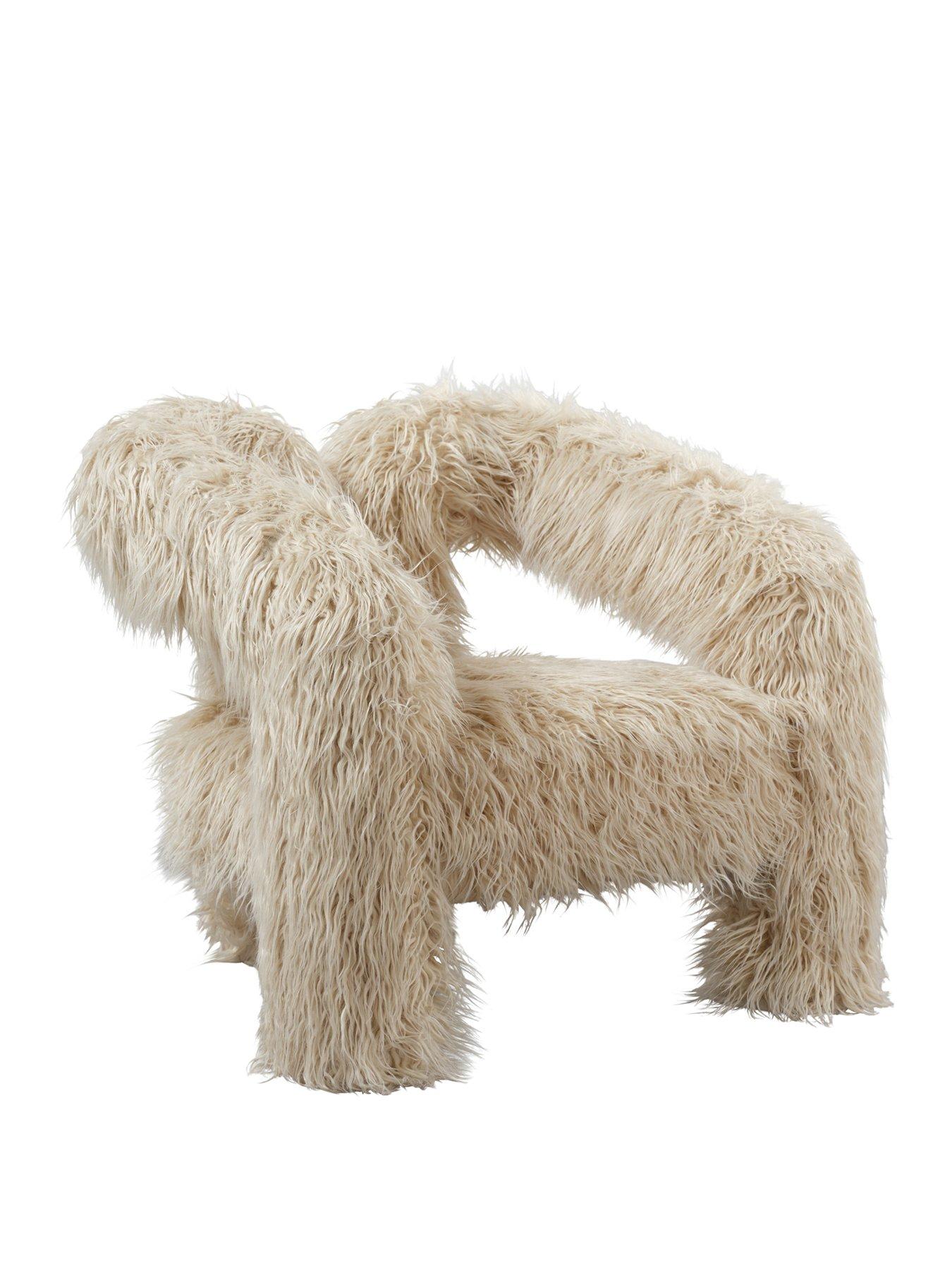 Image 3 of 5 of OTI Freyja&nbsp;Faux Fur Chair - Ivory