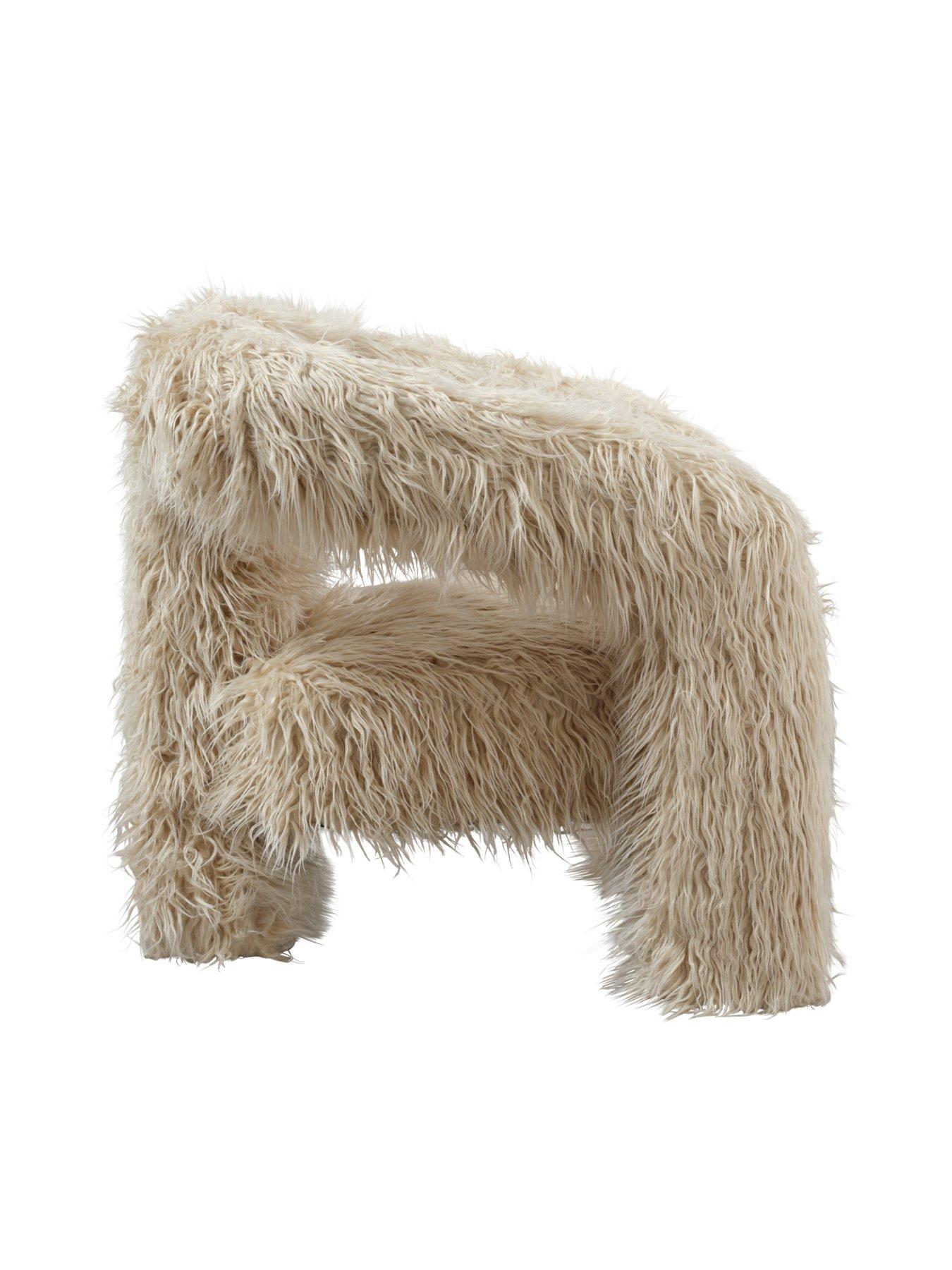 Image 4 of 5 of OTI Freyja&nbsp;Faux Fur Chair - Ivory