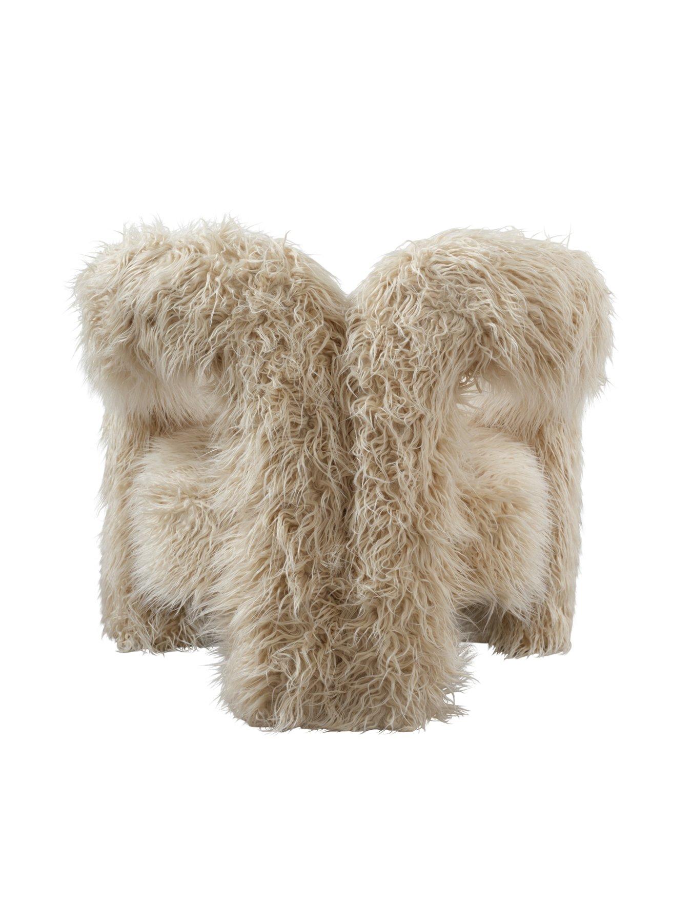 Director's Chair Mongolian Fur Chair LPD Home Freyja Faux Fur