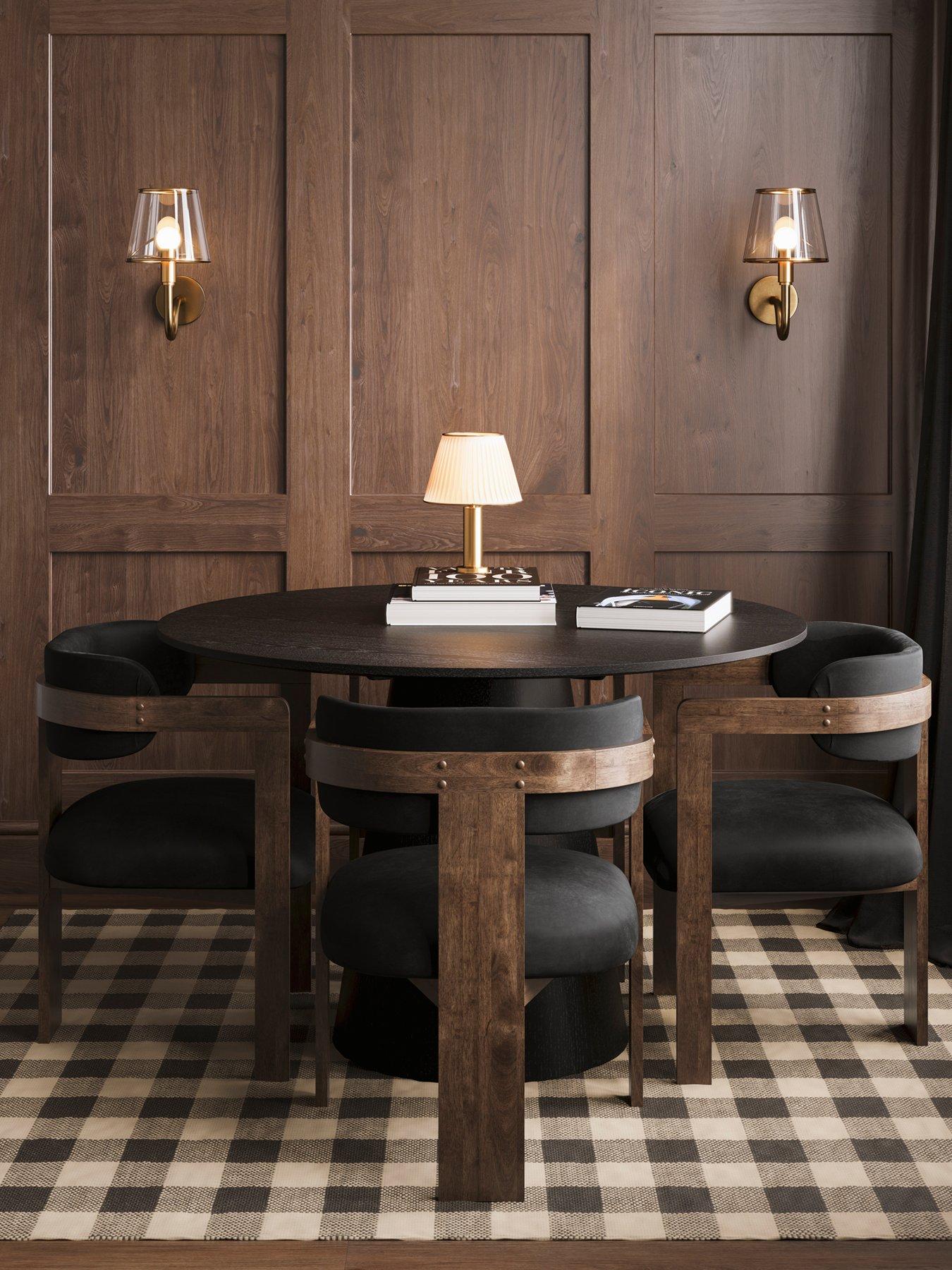 Image of LPD Home Mai Black/Walnut Dining Chair