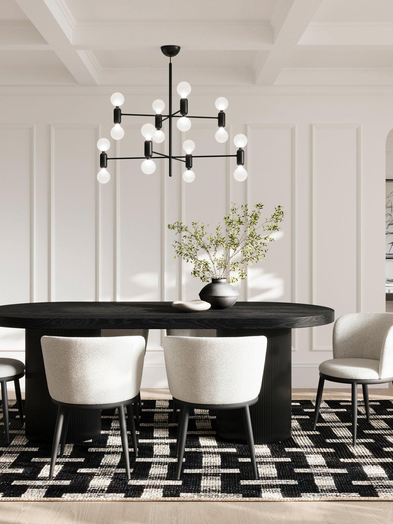 LPD Home Rina Black Dining Table