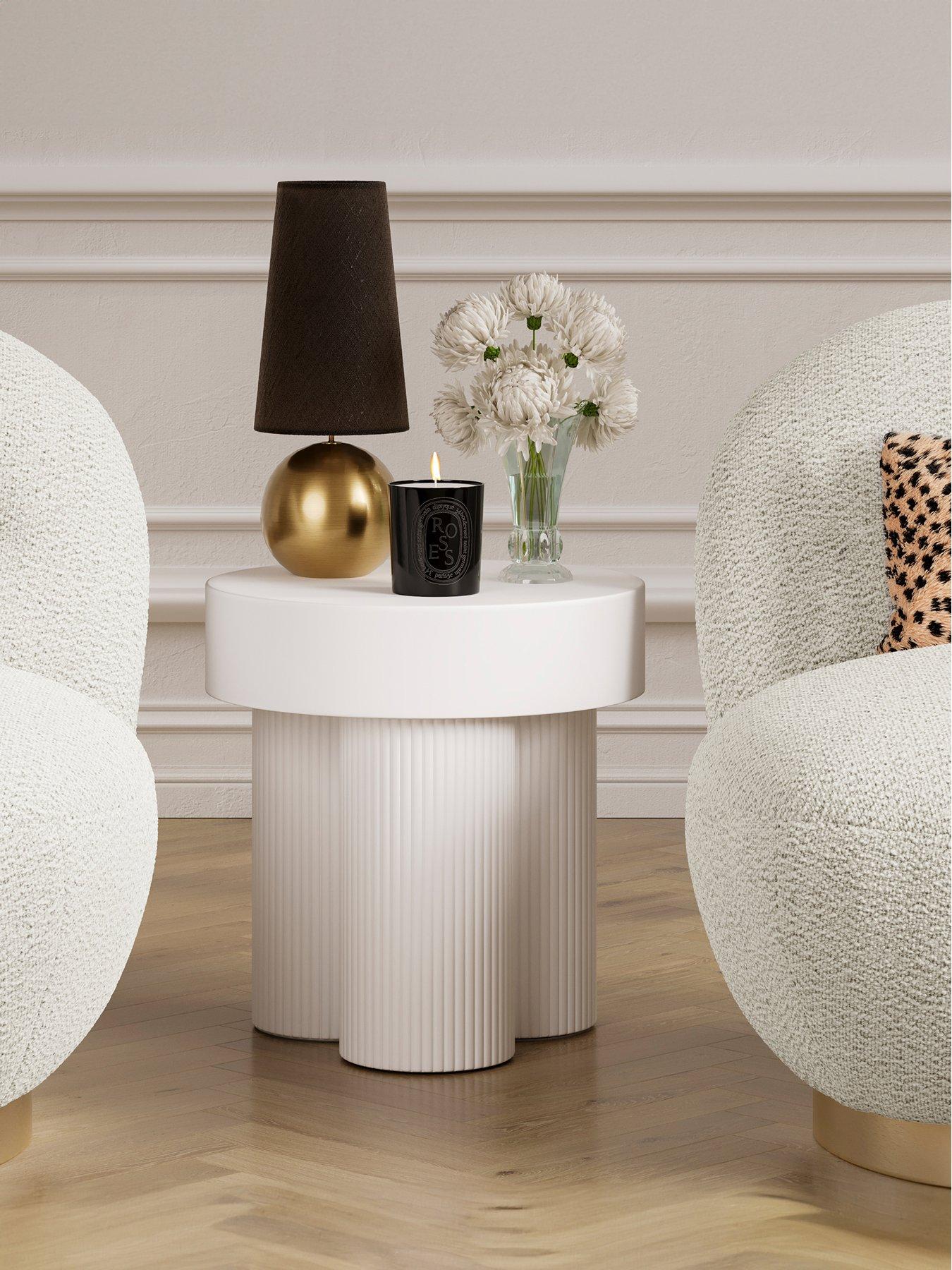 Image 1 of 4 of LPD Home Astrid White Side Table