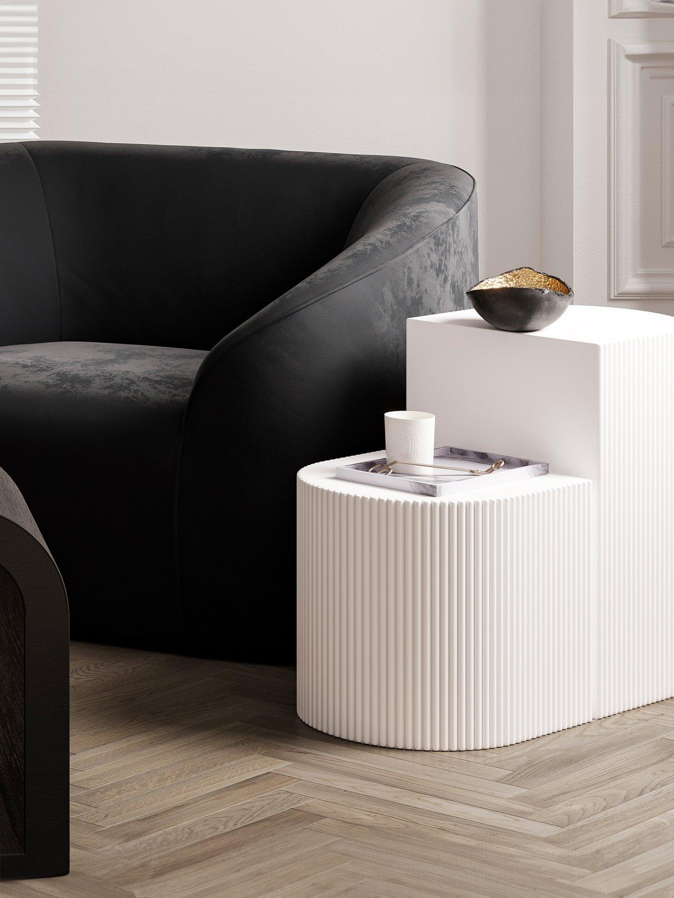 undefined Reed White Side Tables - Set of two