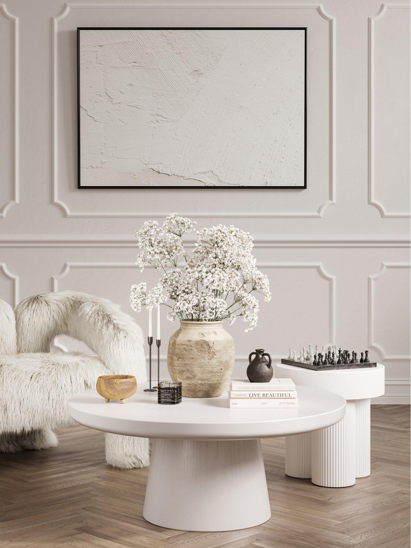 Product photograph of Lpd Home Rumi White Coffee Table from very.co.uk