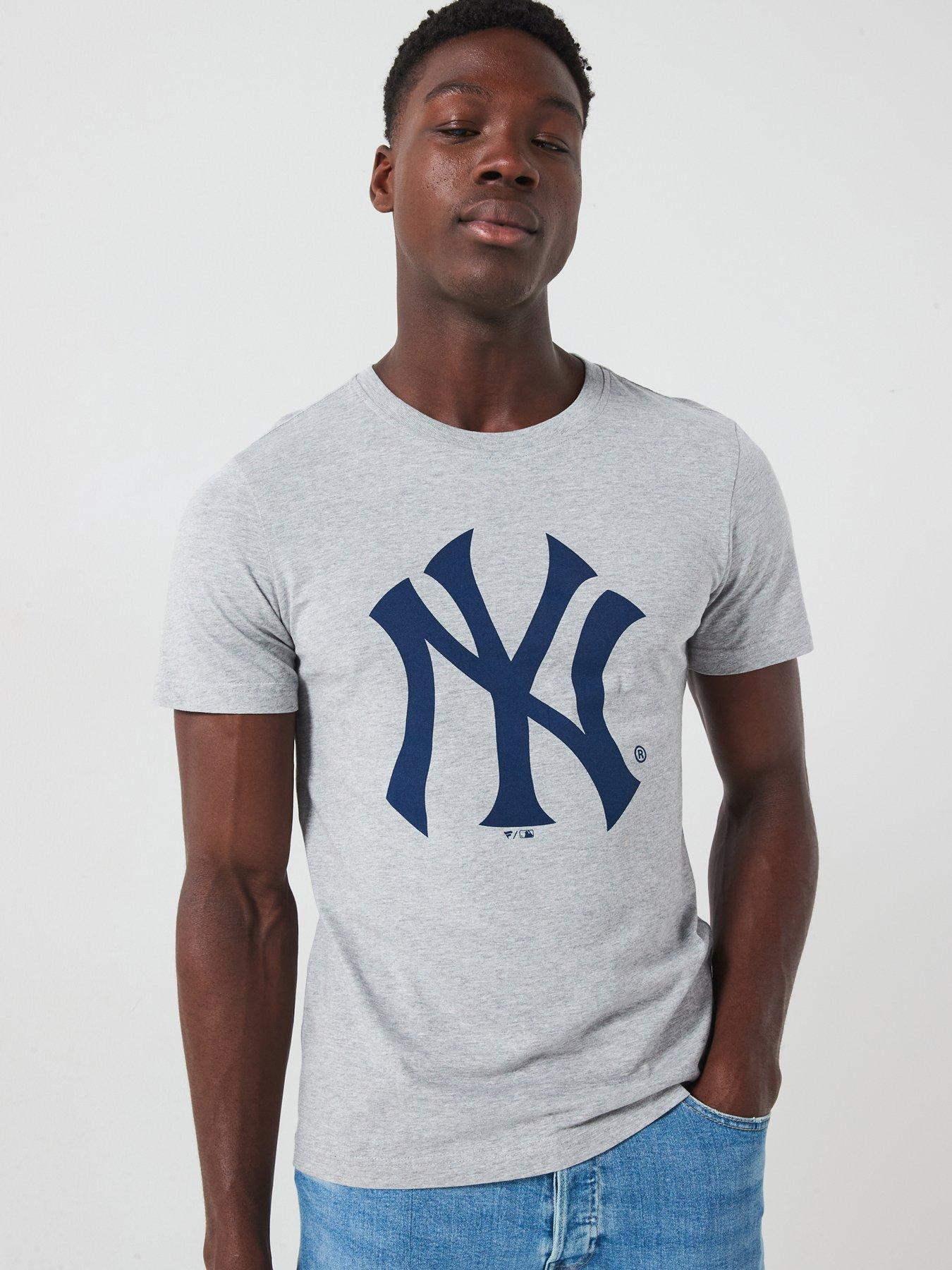 undefined Mens New York Yankees Primary Logo Graphic T-Shirt - Grey
