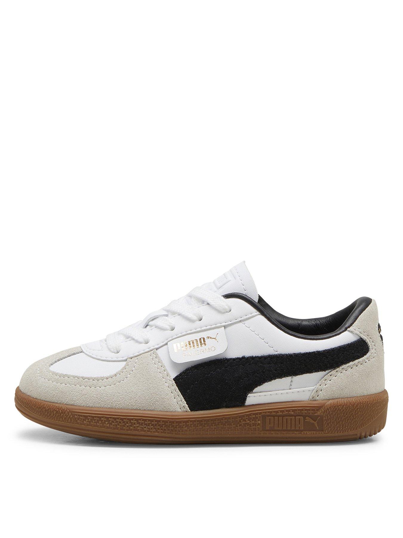 Puma Kid's Palermo Trainers - White/Grey