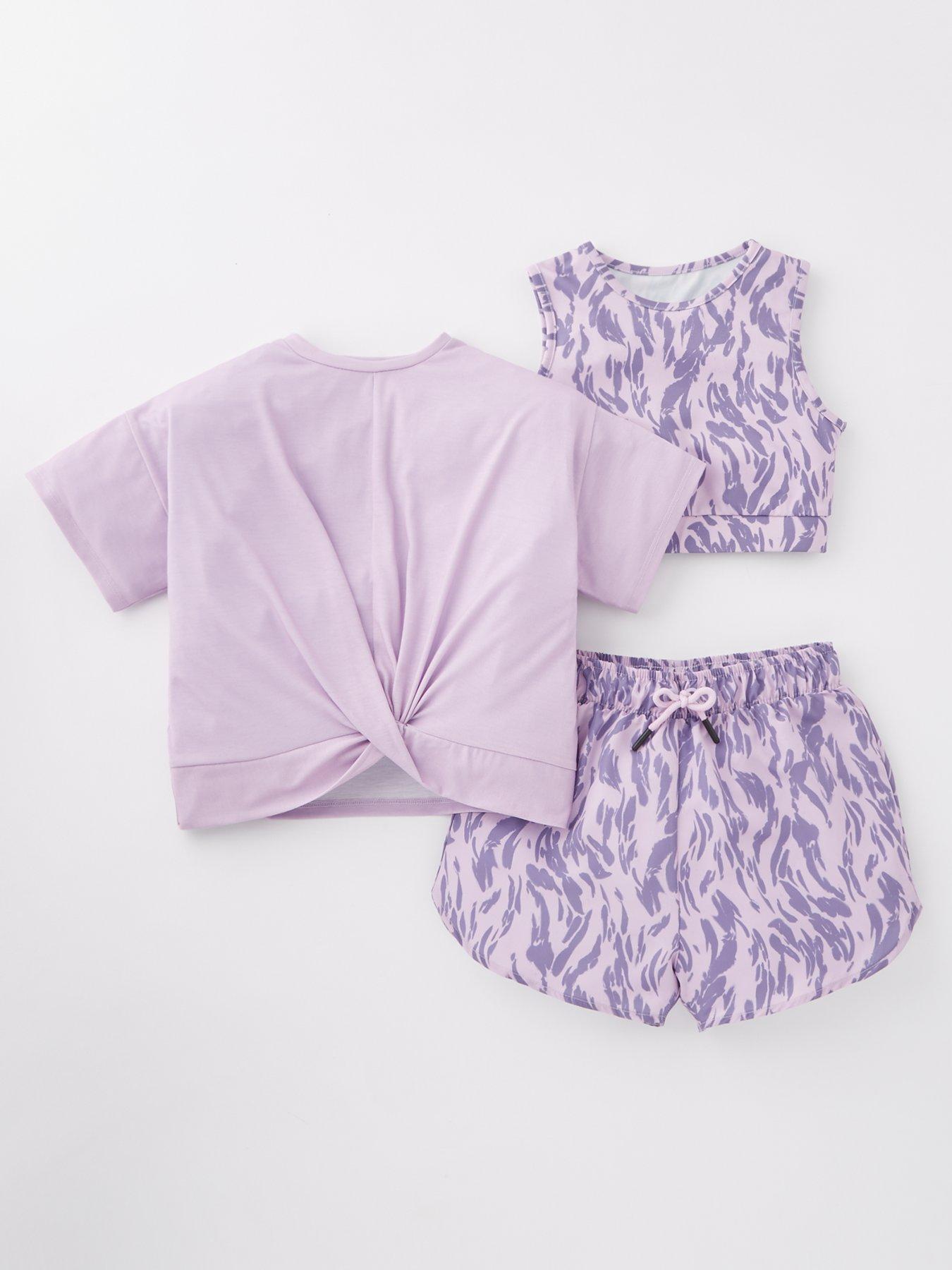 undefined Girls 3 Piece Animal Active Short Set