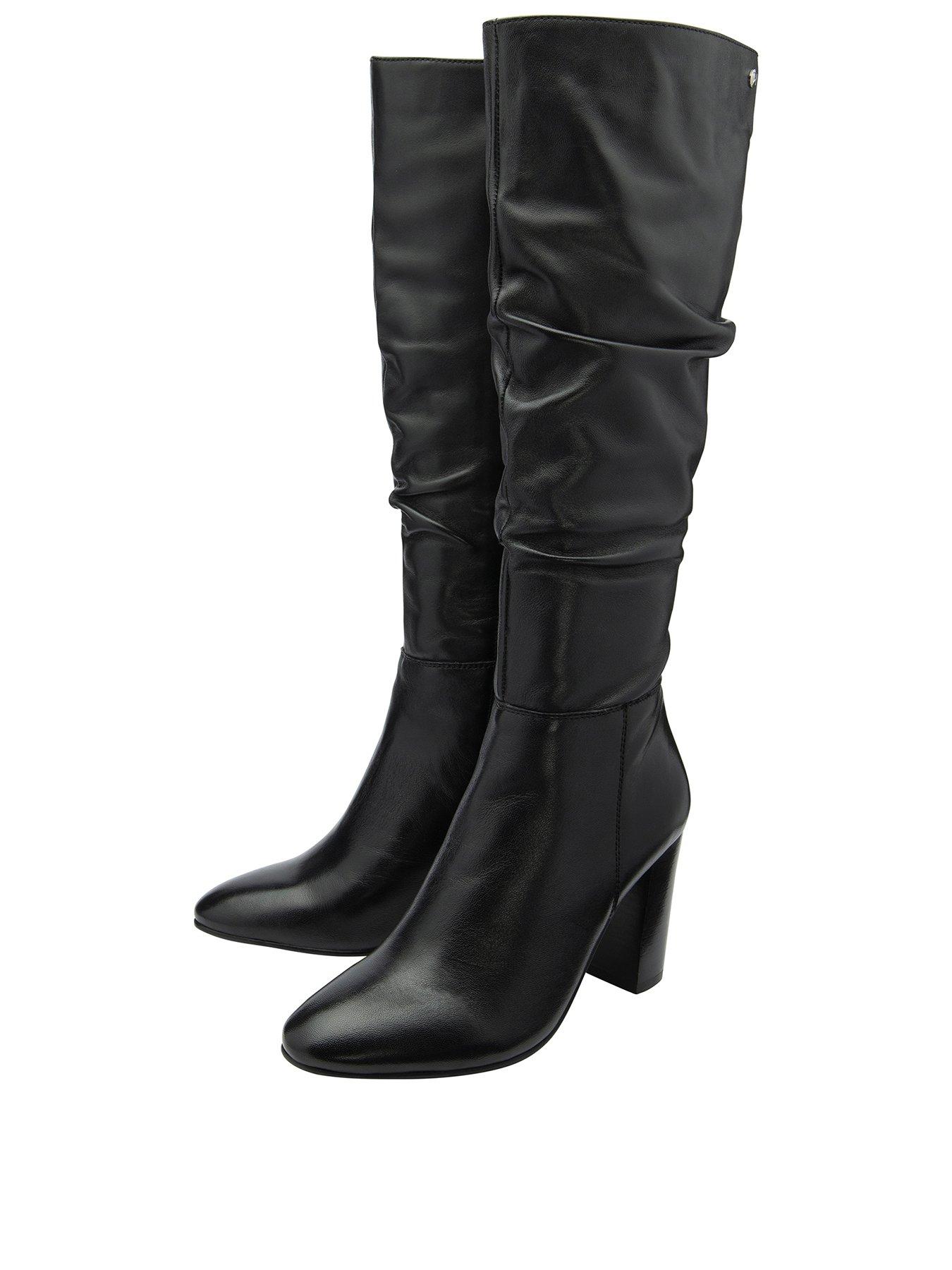Ravel Marsco Knee High Slouch Leather Boot Black Very