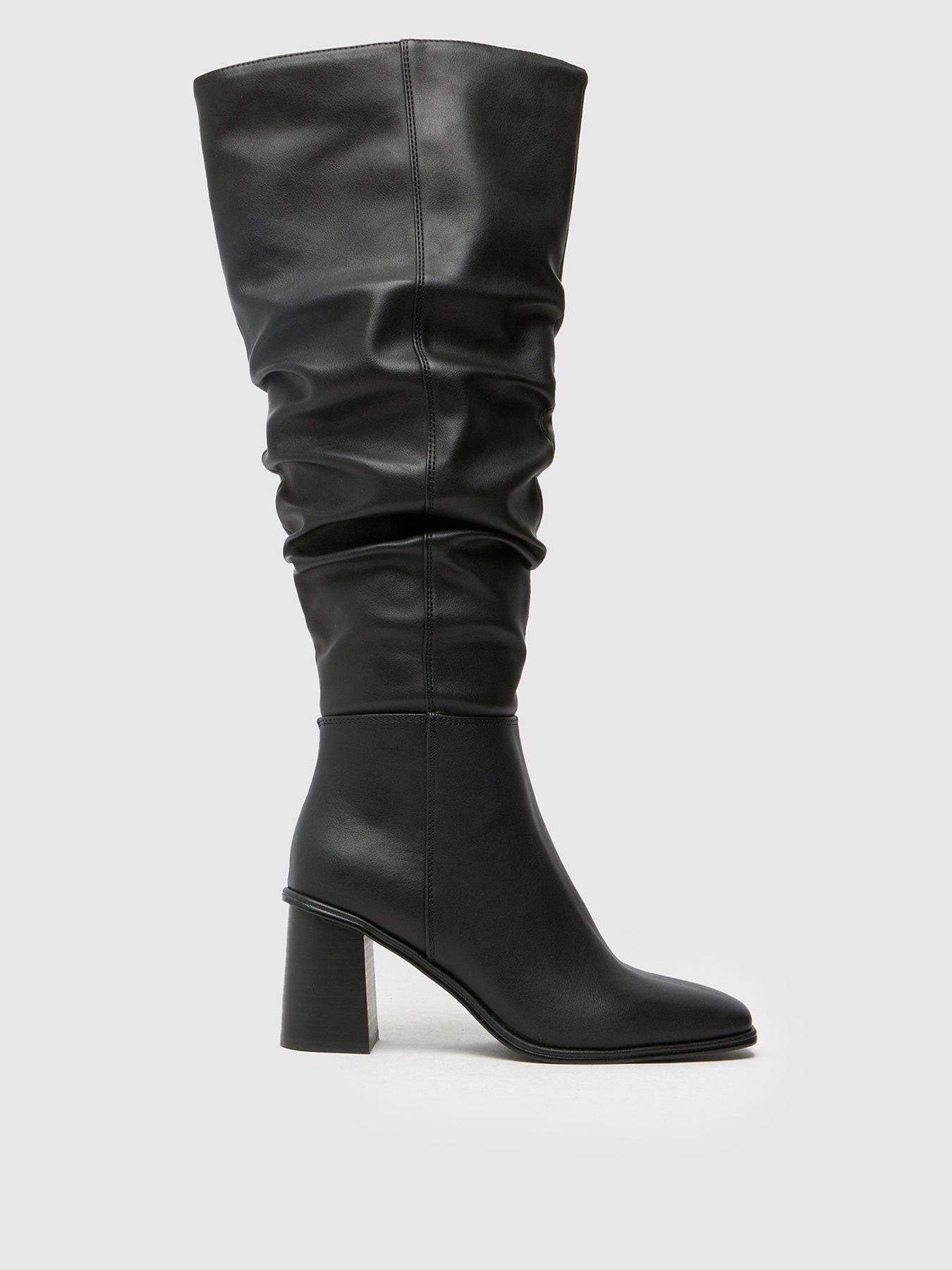 Leather slouch boots uk sales
