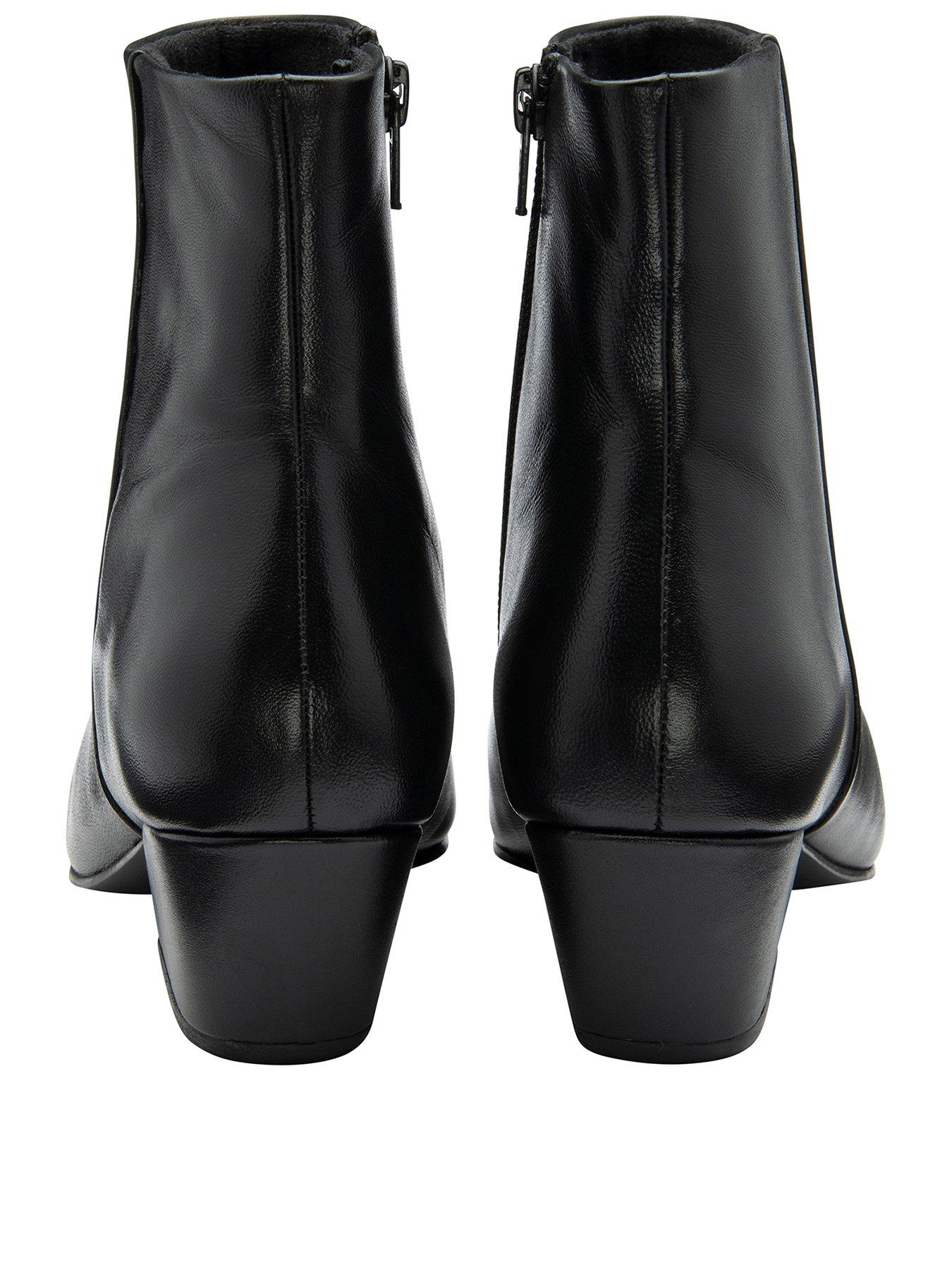 Ravel Hawick Leather Heeled Ankle Boot Black Very