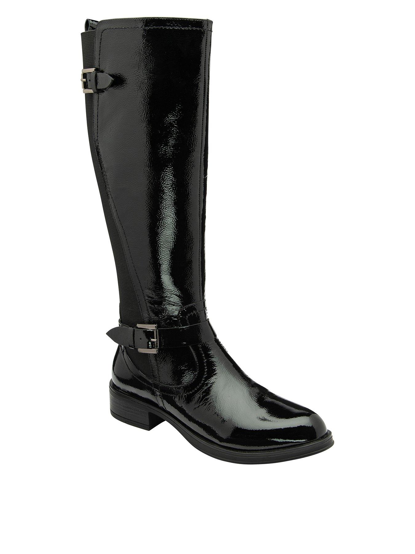 Ravel Eildon Leather Knee High Boot  Black Crinkle - Very Boot New In 30th October 2024