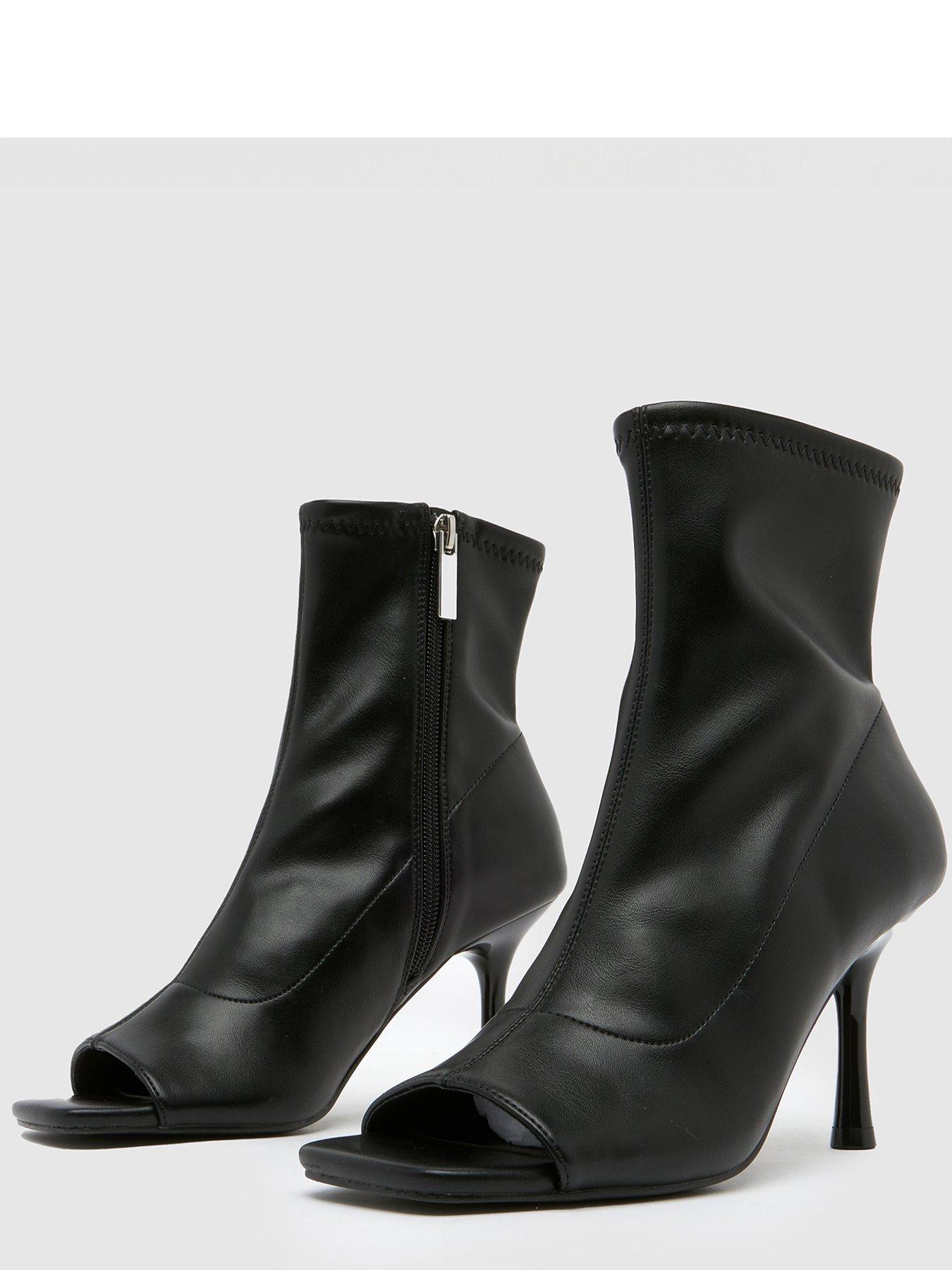 Beatrice Peep Toe Boot Black