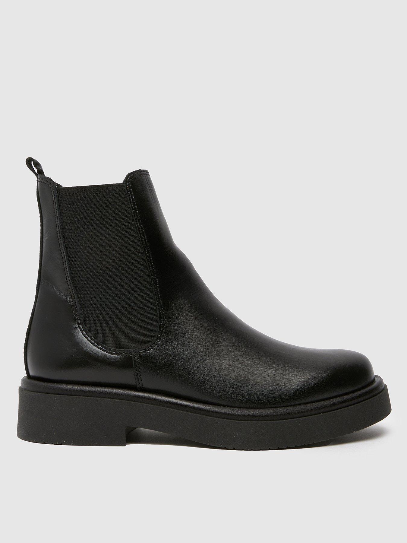 Camille Leather Chelsea Boot Black