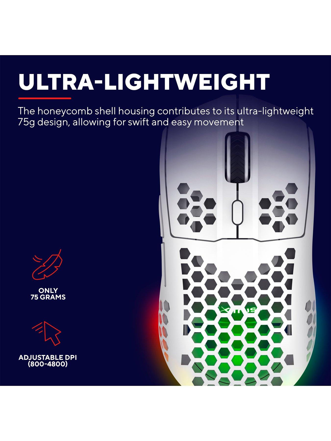 Image 4 of 7 of Trust GXT929W Helox Ultra-Lightweight Wireless RGB White Gaming Mouse for PC, Laptop
