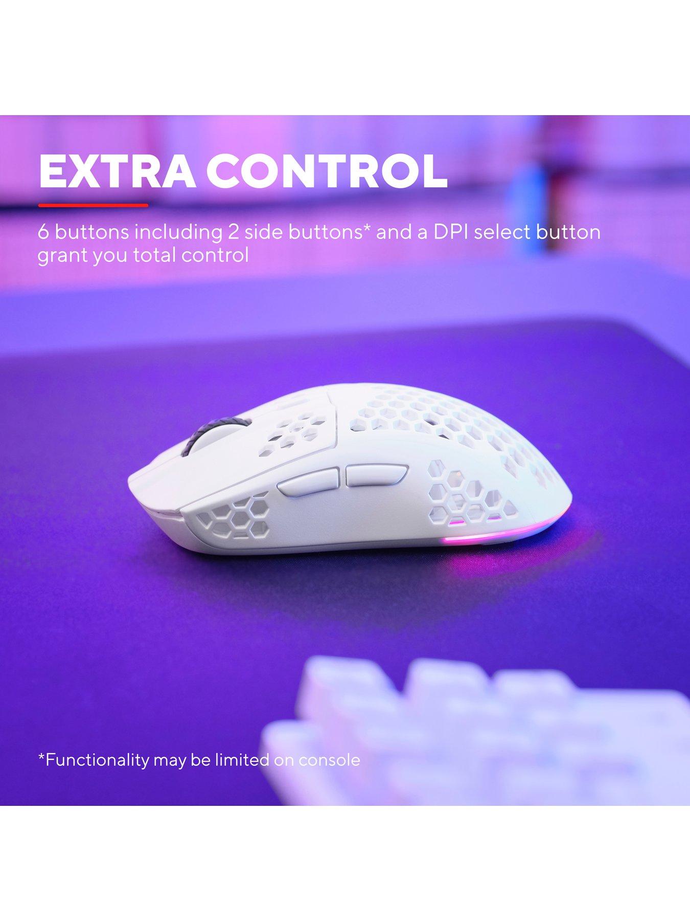 Image 6 of 7 of Trust GXT929W Helox Ultra-Lightweight Wireless RGB White Gaming Mouse for PC, Laptop