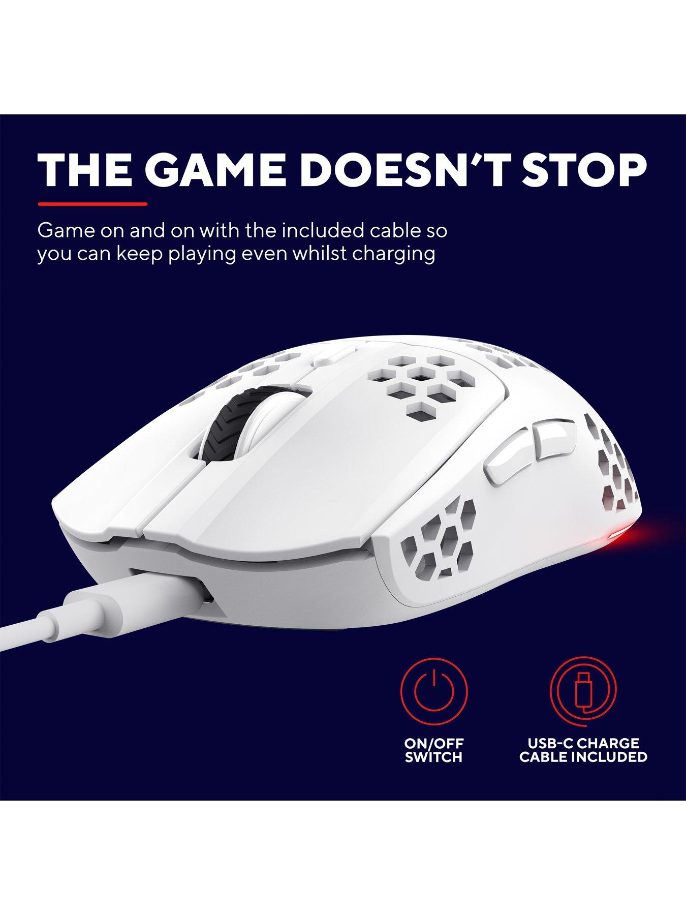 Image 7 of 7 of Trust GXT929W Helox Ultra-Lightweight Wireless RGB White Gaming Mouse for PC, Laptop