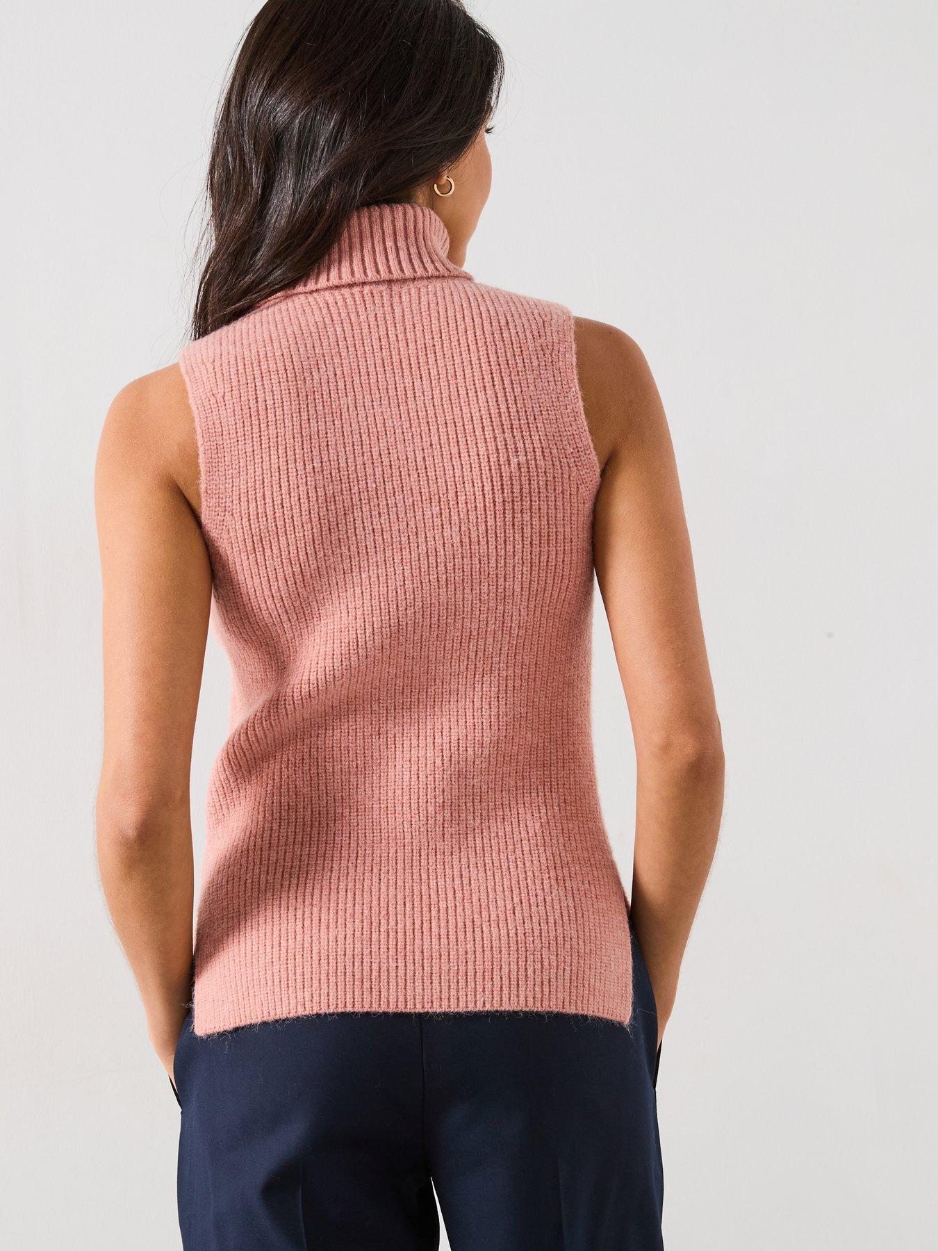 Image 2 of 6 of V by Very Knitted Roll Neck Tank Top - Pink