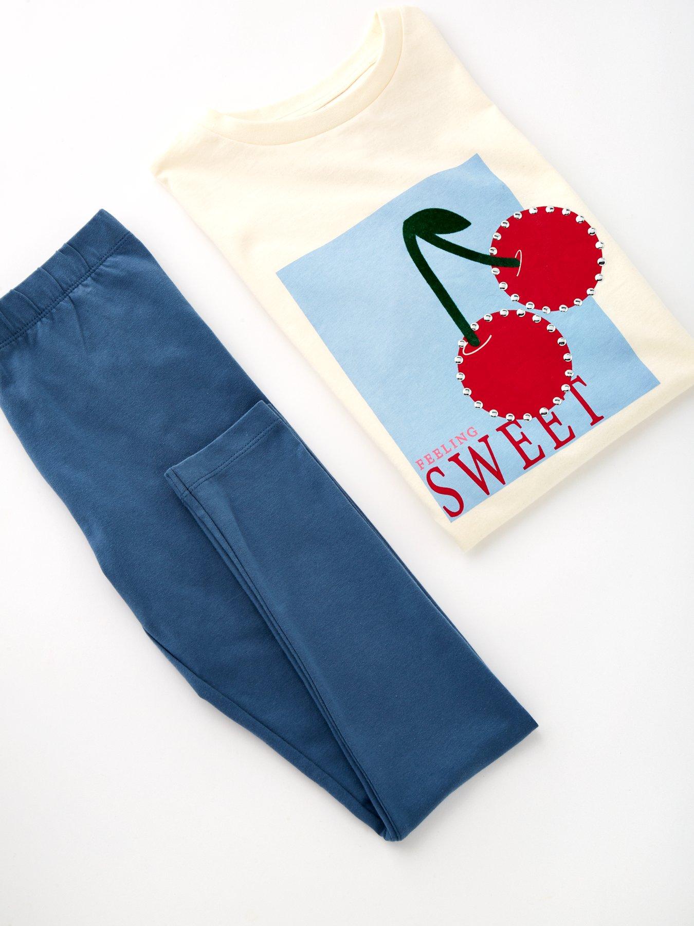 Image 3 of 4 of V by Very Girls Cherry T-shirt And Legging Set