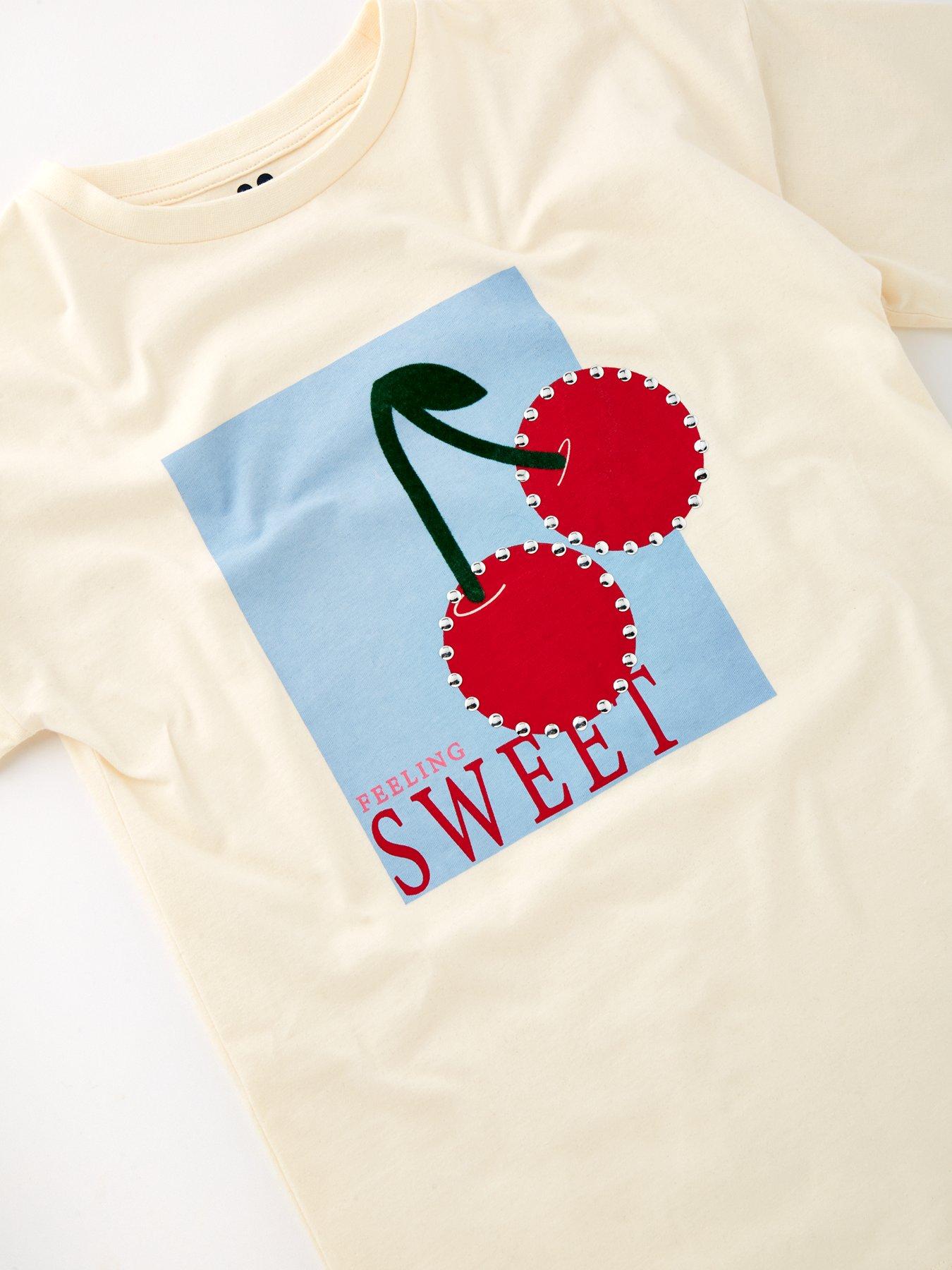 Image 4 of 4 of V by Very Girls Cherry T-shirt And Legging Set