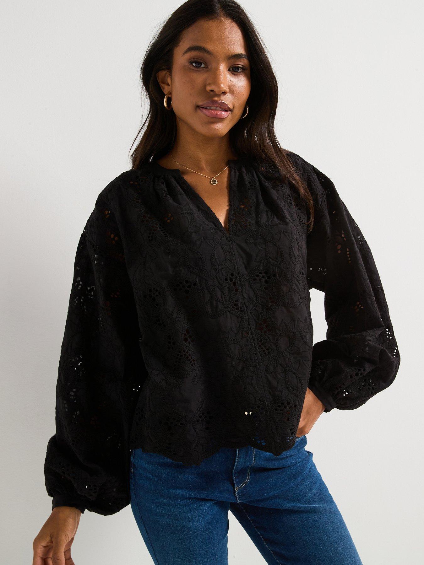 undefined Premium Guipure Lace Blouse - Black