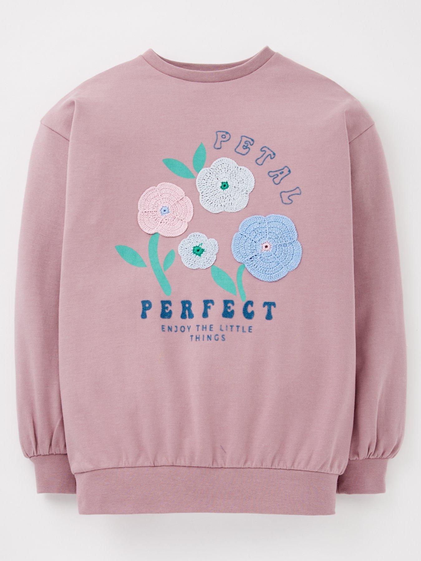 undefined Girls Petal Perfect Longline Sweatshirt - Multi