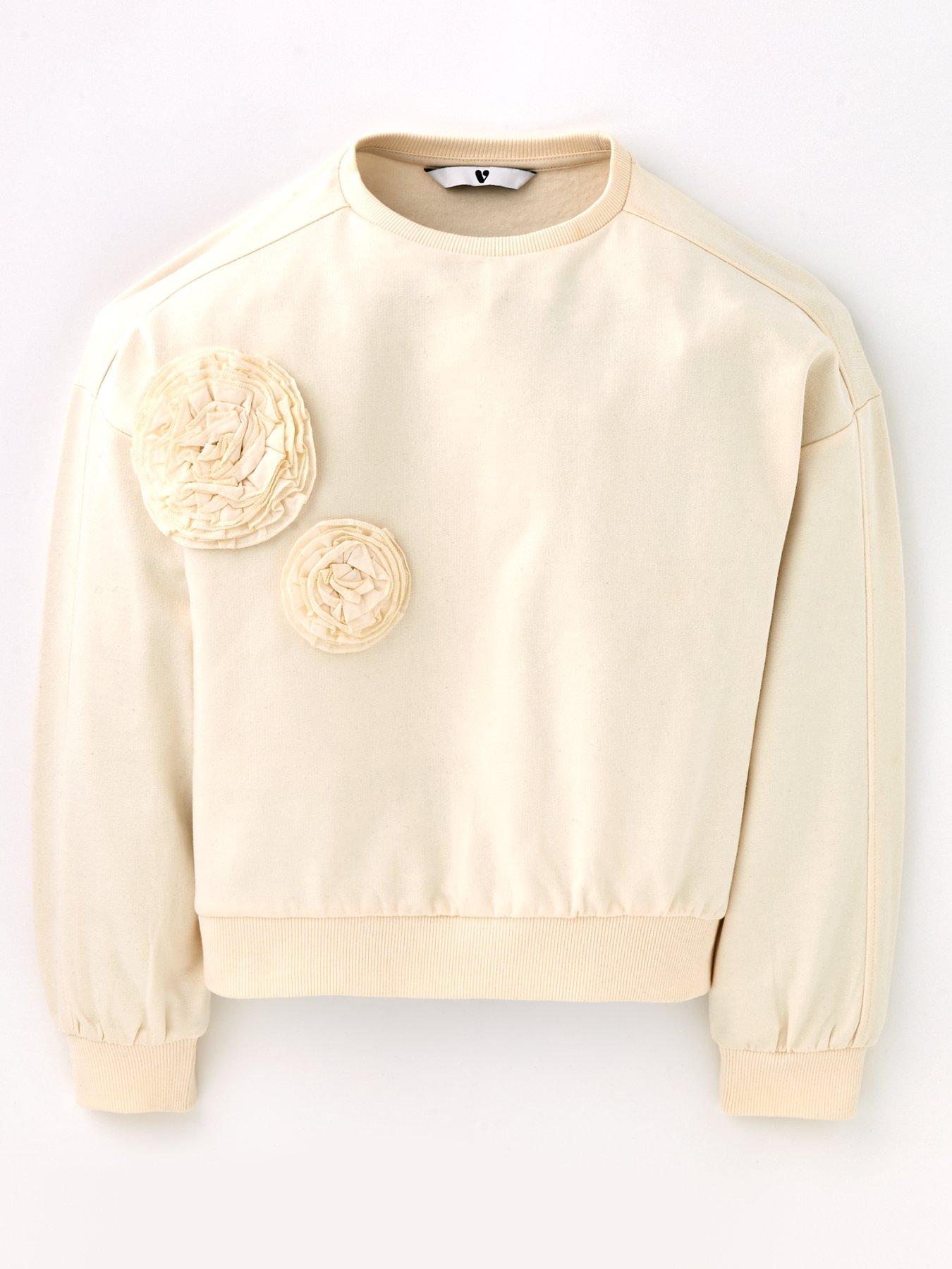 undefined Girls Flower Detail Sweatshirt - Multi