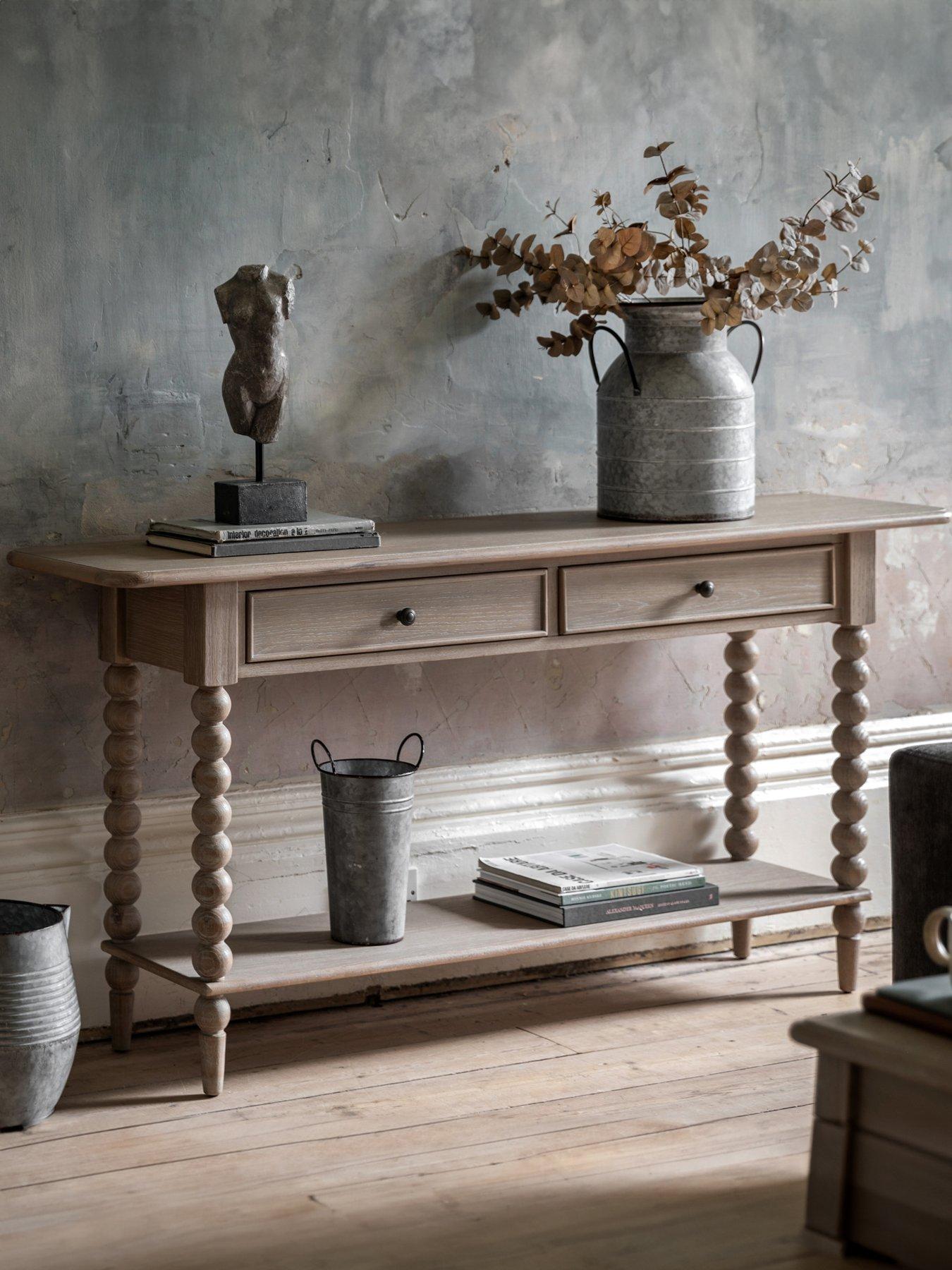 Product photograph of Gallery Piave 2 Drawer Console Table from very.co.uk