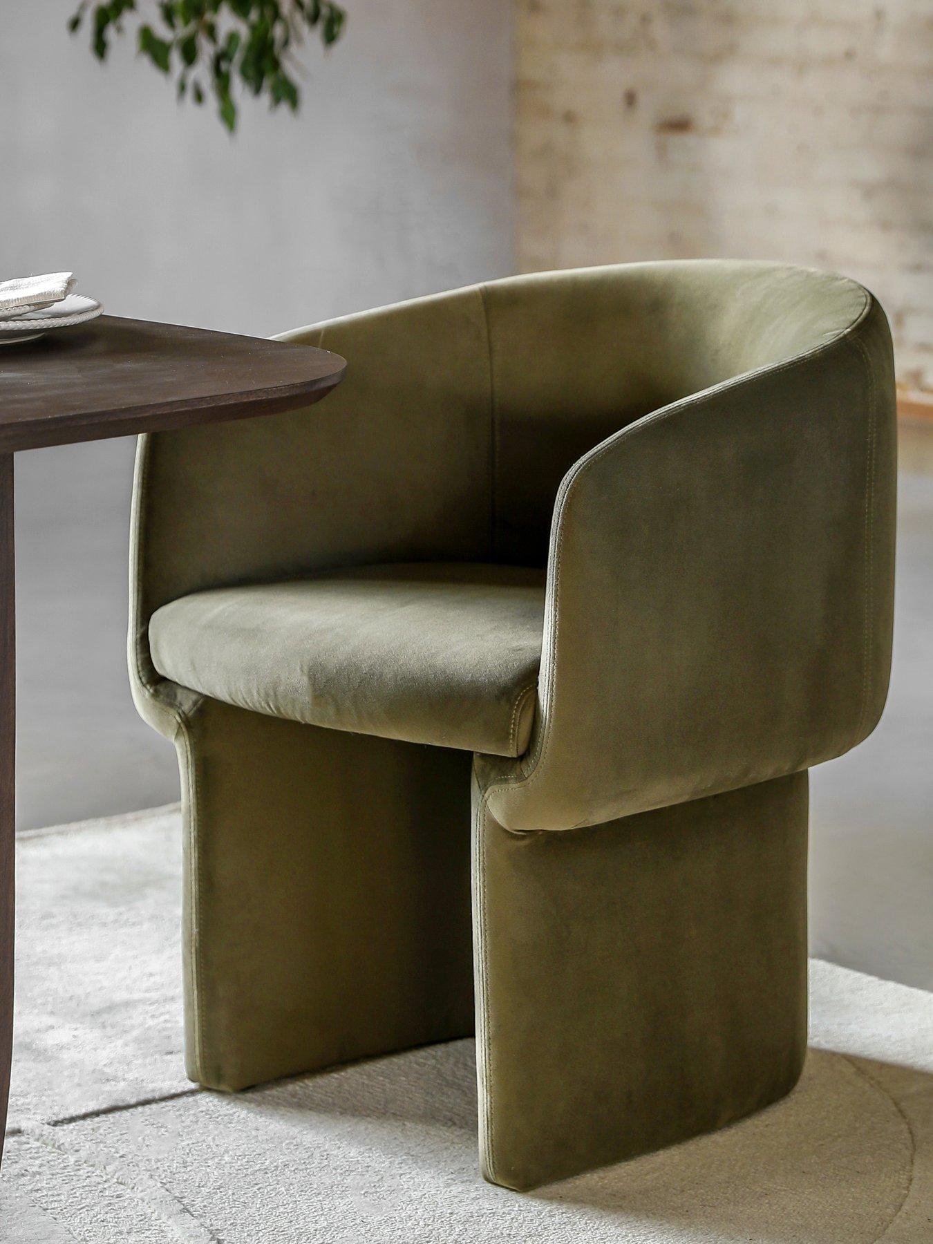 Product photograph of Gallery Riva Dining Chair - Moss Green from very.co.uk