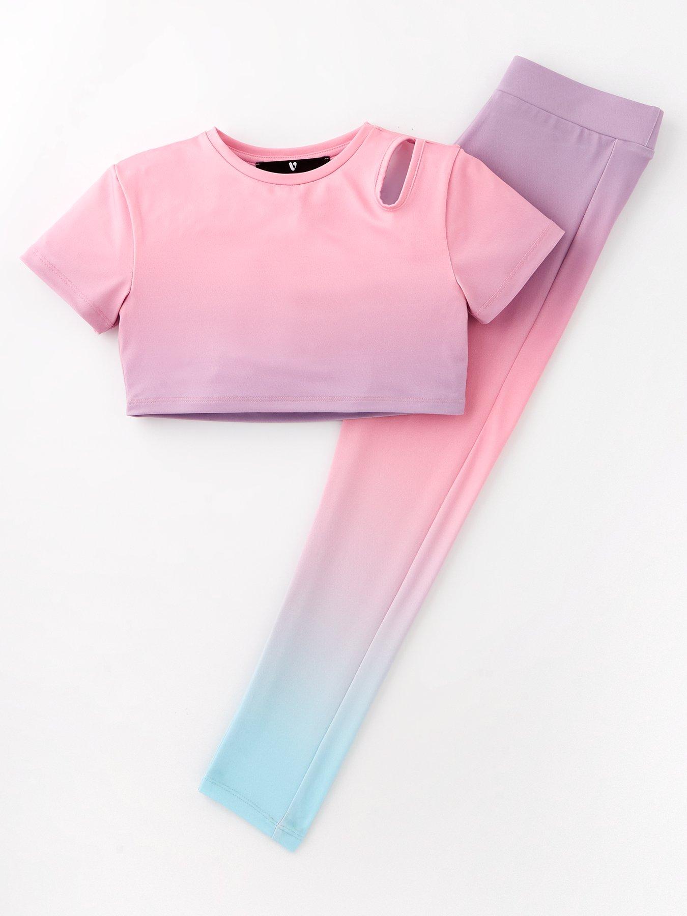 Image 1 of 4 of V by Very Girls Active Cut Out Ombre Set - Multi