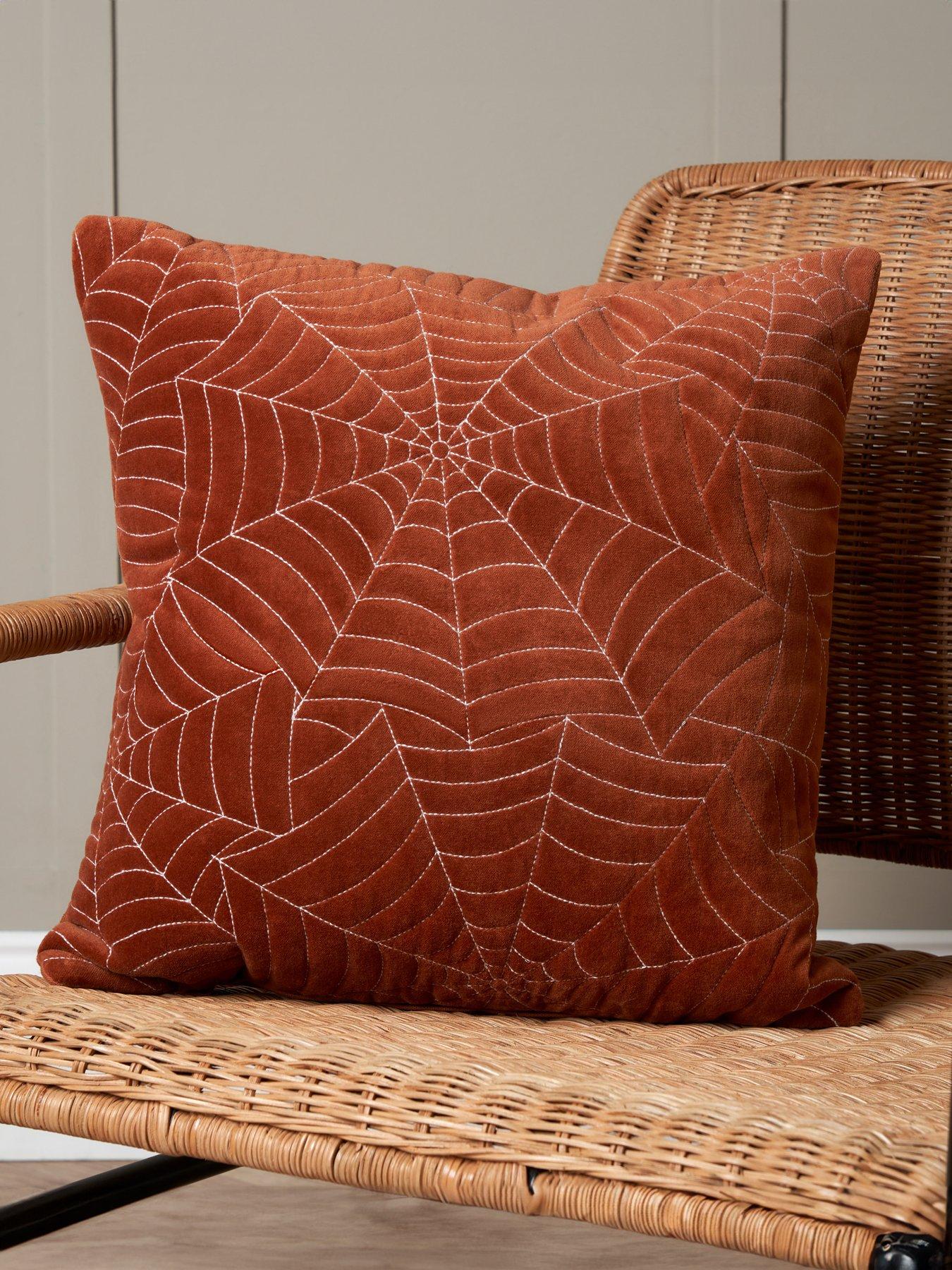 undefined Velvet Spiderweb Cushion